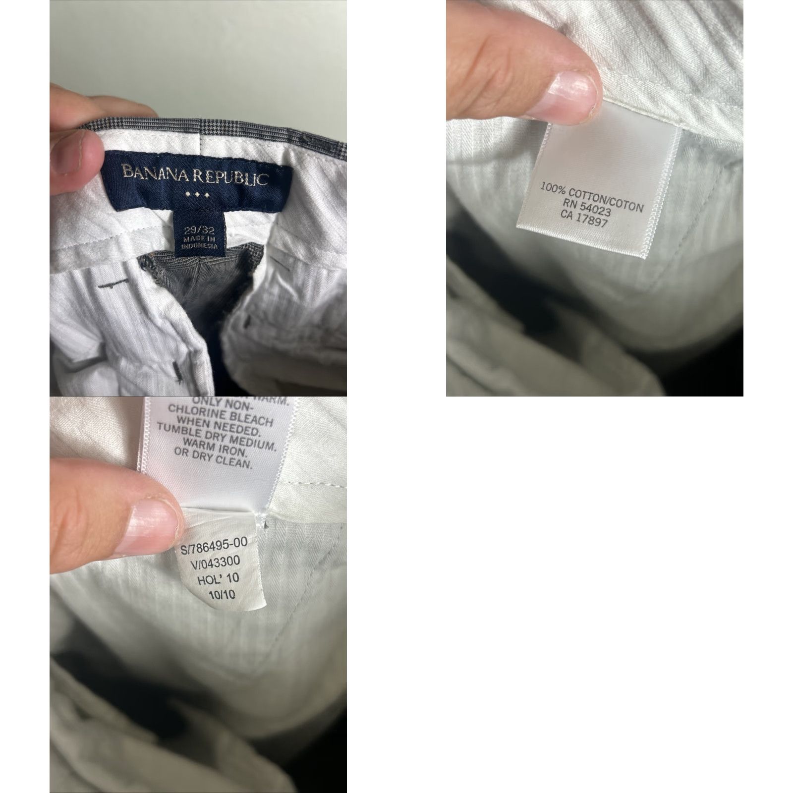Banana Republic VINTAGE Banana Republic Cotton Gray Plaid Womens Dress Pants 29x26 Size 29" - 9 Thumbnail