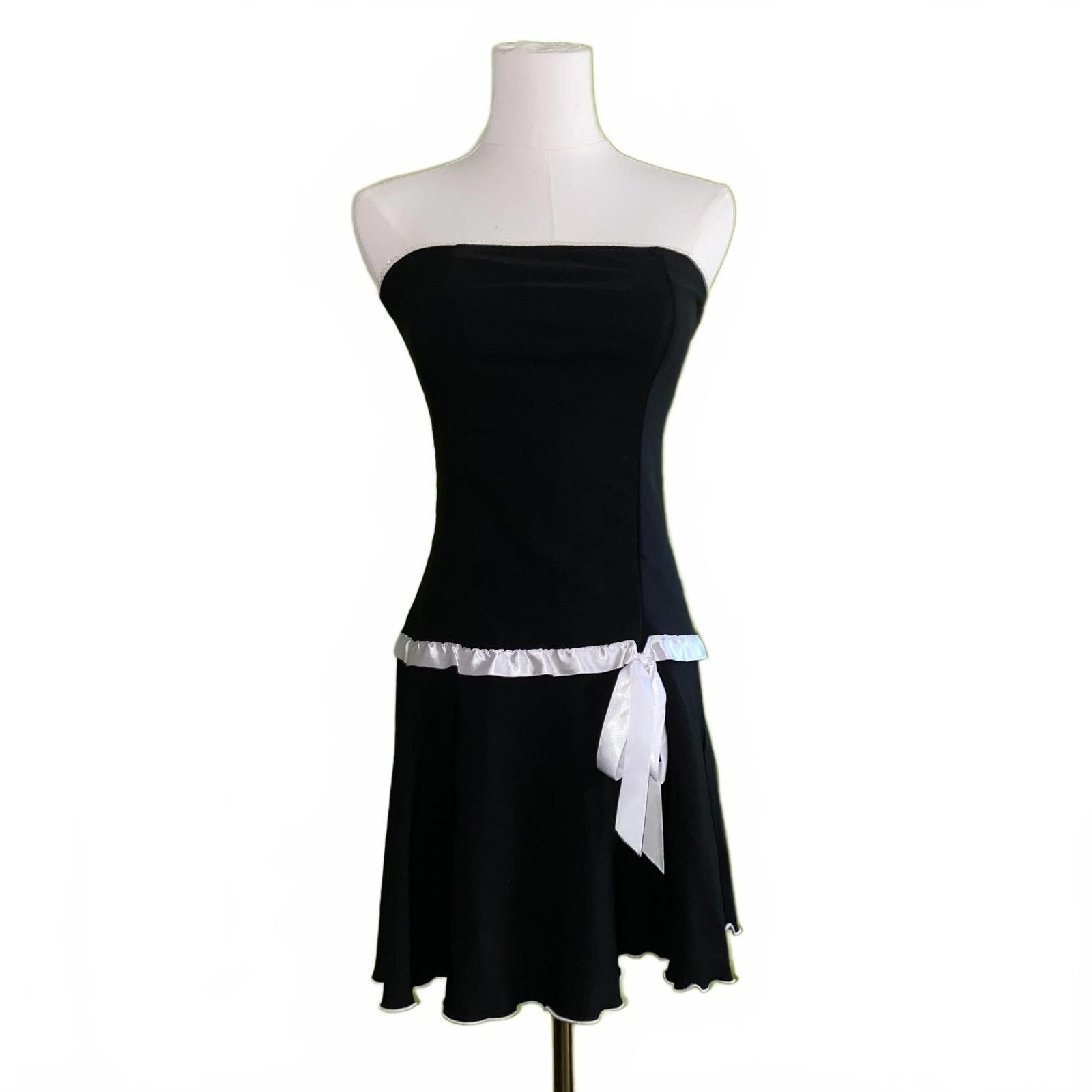 Designer Vintage Y2K Strapless Mini Dress Size S Coquette Black Party Size S / US 4 / IT 40 - 1 Thumbnail