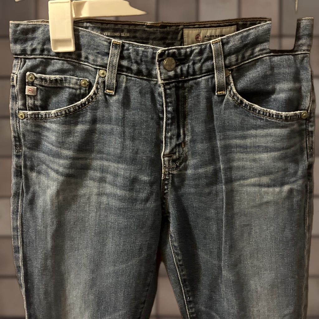 Denime VINTAGE AG Adriano Goldschmied Womens Jeans The Ex Boyfriend Slim Fit Denim 25R Blue Women Slim 25 R Jeans Size 42" / US 20 - 1 Thumbnail