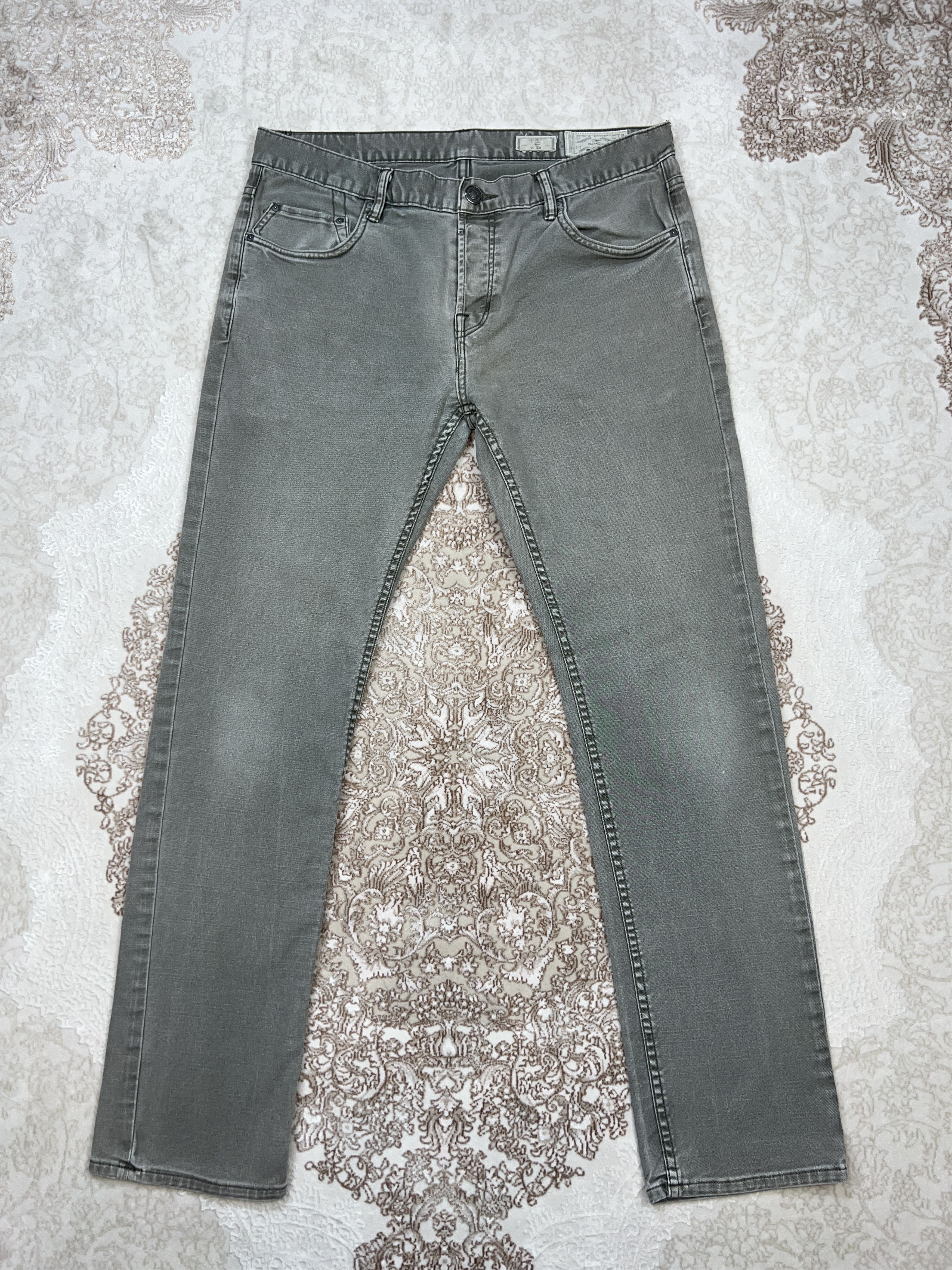 Allsaints Sodium Iggy Washed Gray Denim Pants
