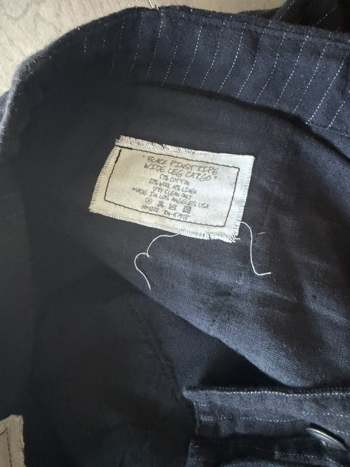 Greg Lauren Greg Lauren black pinstripe wide leg cargo size 3 Size US 36 / EU 52 - 4 Thumbnail