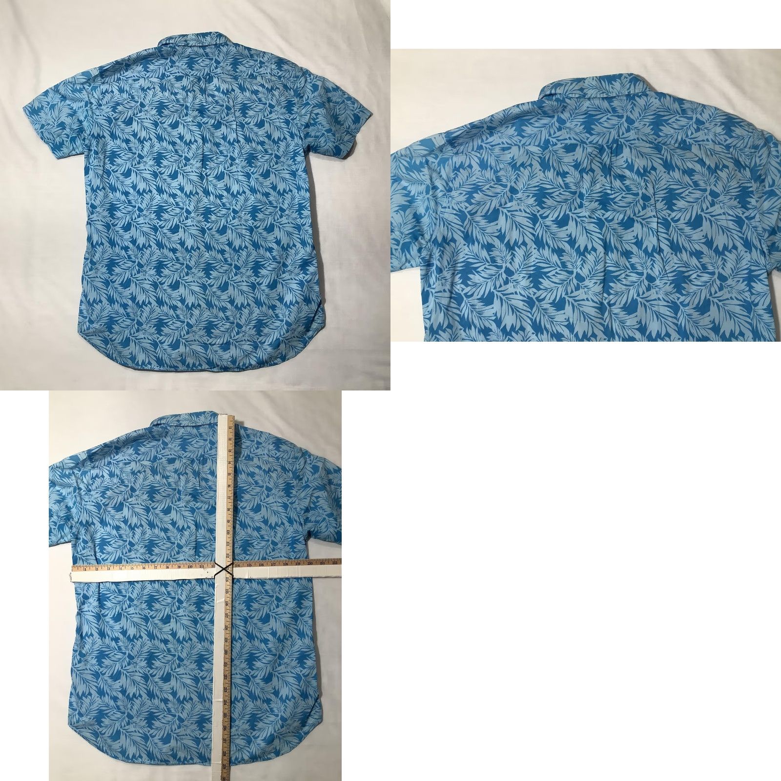 Bonobos Bonobos Shirt Mens M Blue Tropical Leaf Print Button-Down Slim Fit Cotton Size US M / EU 48-50 / 2 - 8 Thumbnail