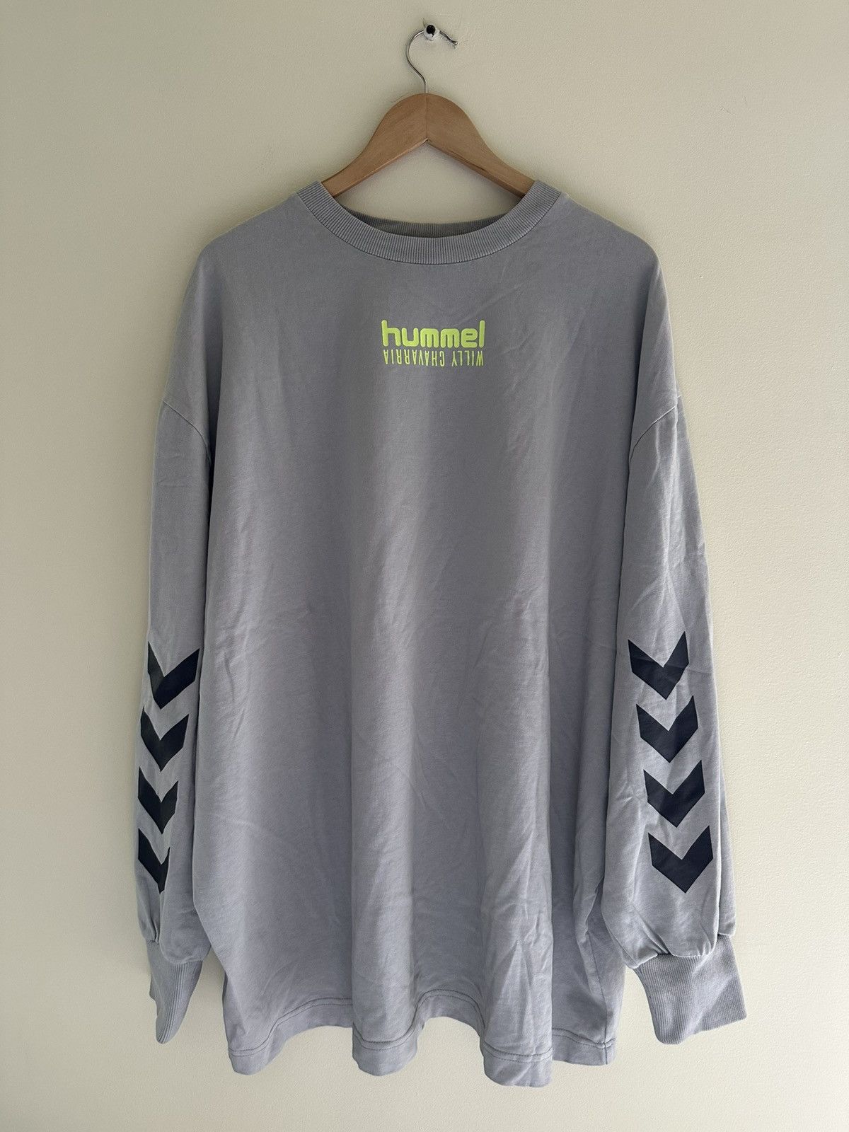 Willy Chavarria Willy Chavarria x Hummel Long Sleeve Tee - Grey/Volt Size US L / EU 52-54 / 3 - 1 Thumbnail