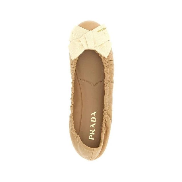 Prada PRADA $980 Sand Beige With Bow Ballerinas New & Authentic (W Size US 8 / IT 38 - 4 Thumbnail