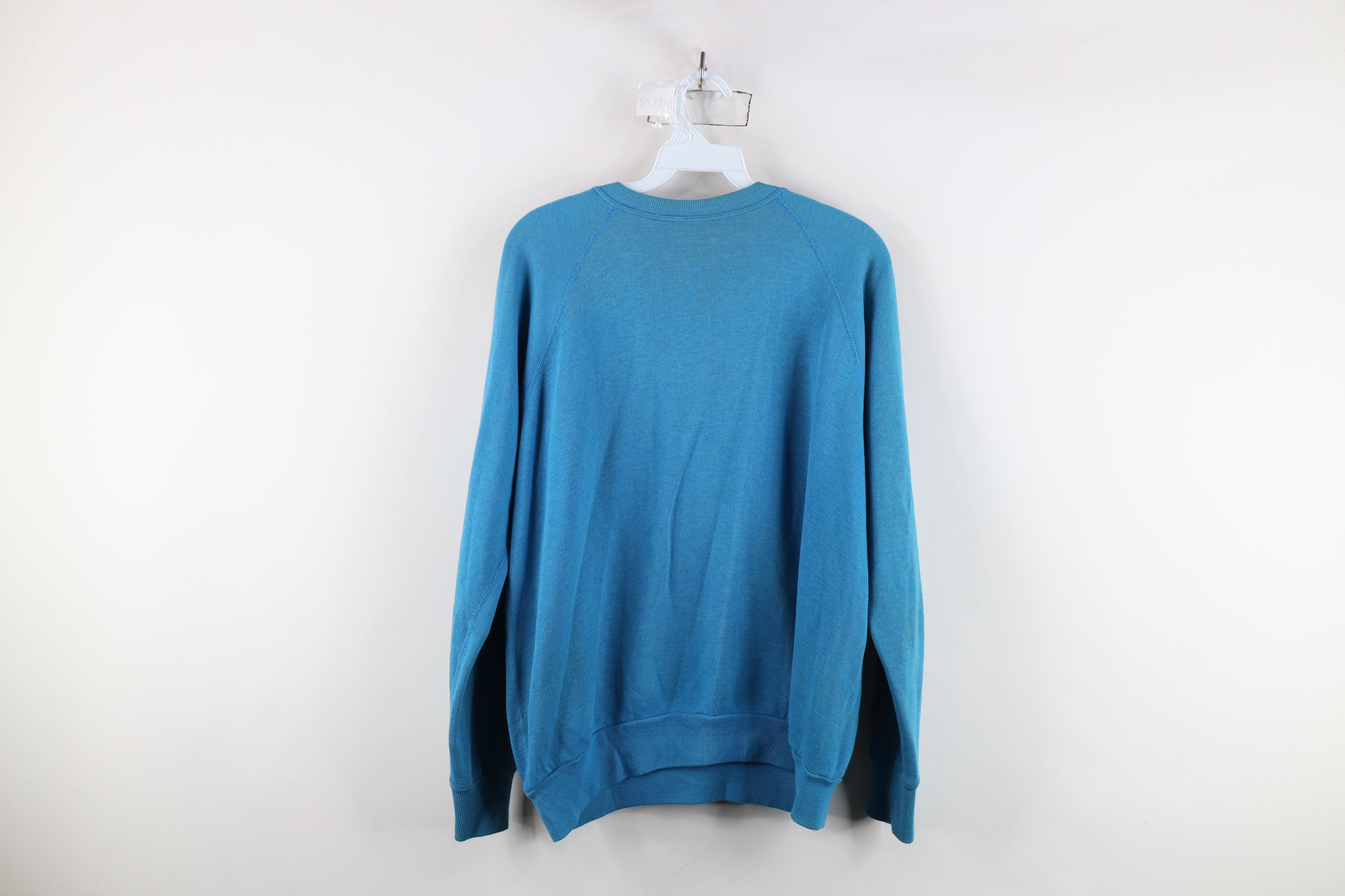 Vintage Vintage 70s Streetwear Blank Crewneck Sweatshirt Blue USA Size US L / EU 52-54 / 3 - 12 Thumbnail