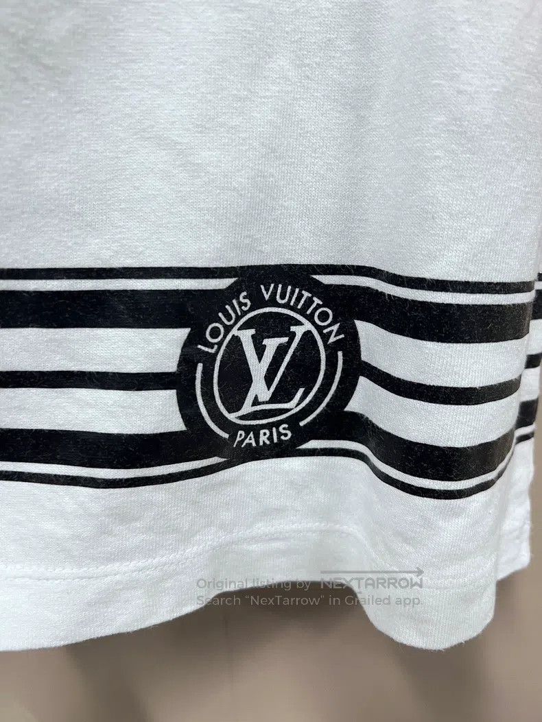 Louis Vuitton Louis Vuitton White chain-striped logo short sleeve Size US XS / EU 42 / 0 - 3 Thumbnail