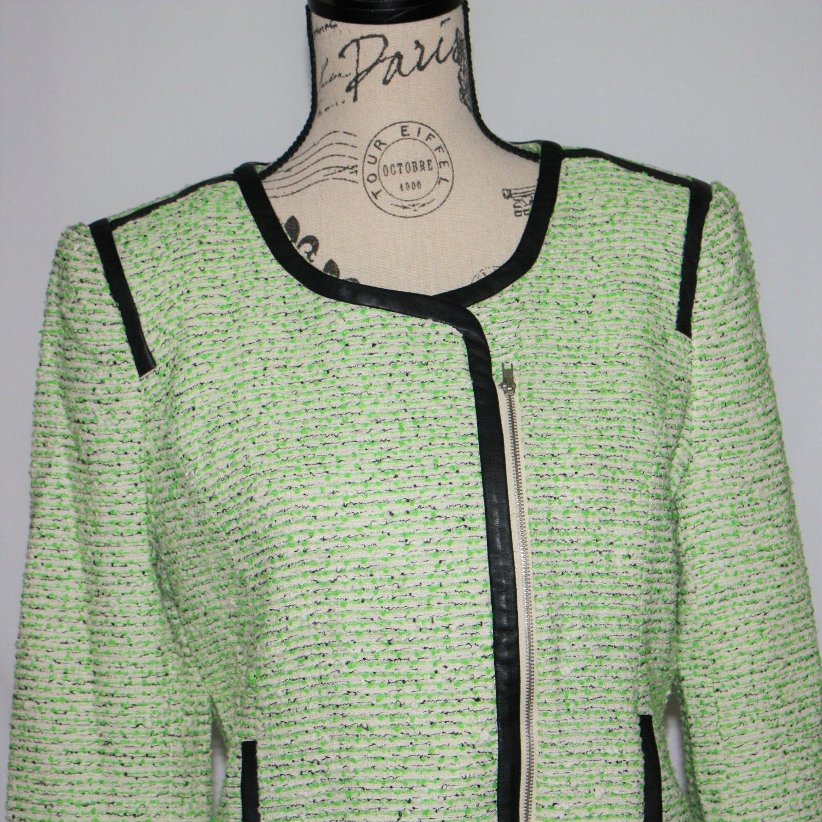 Other Romeo & Juliet Couture Faux Leather Trim Tweed Jacket $255 Size M / US 6-8 / IT 42-44 - 10 Thumbnail