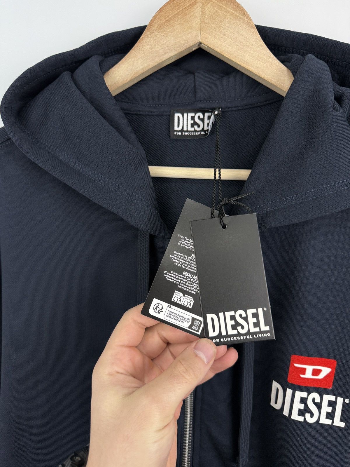 Diesel 🇺🇸 NWT❗️Diesel Full Zip Hoodie Blue For Successful Living Y2K Size US L / EU 52-54 / 3 - 8 Thumbnail