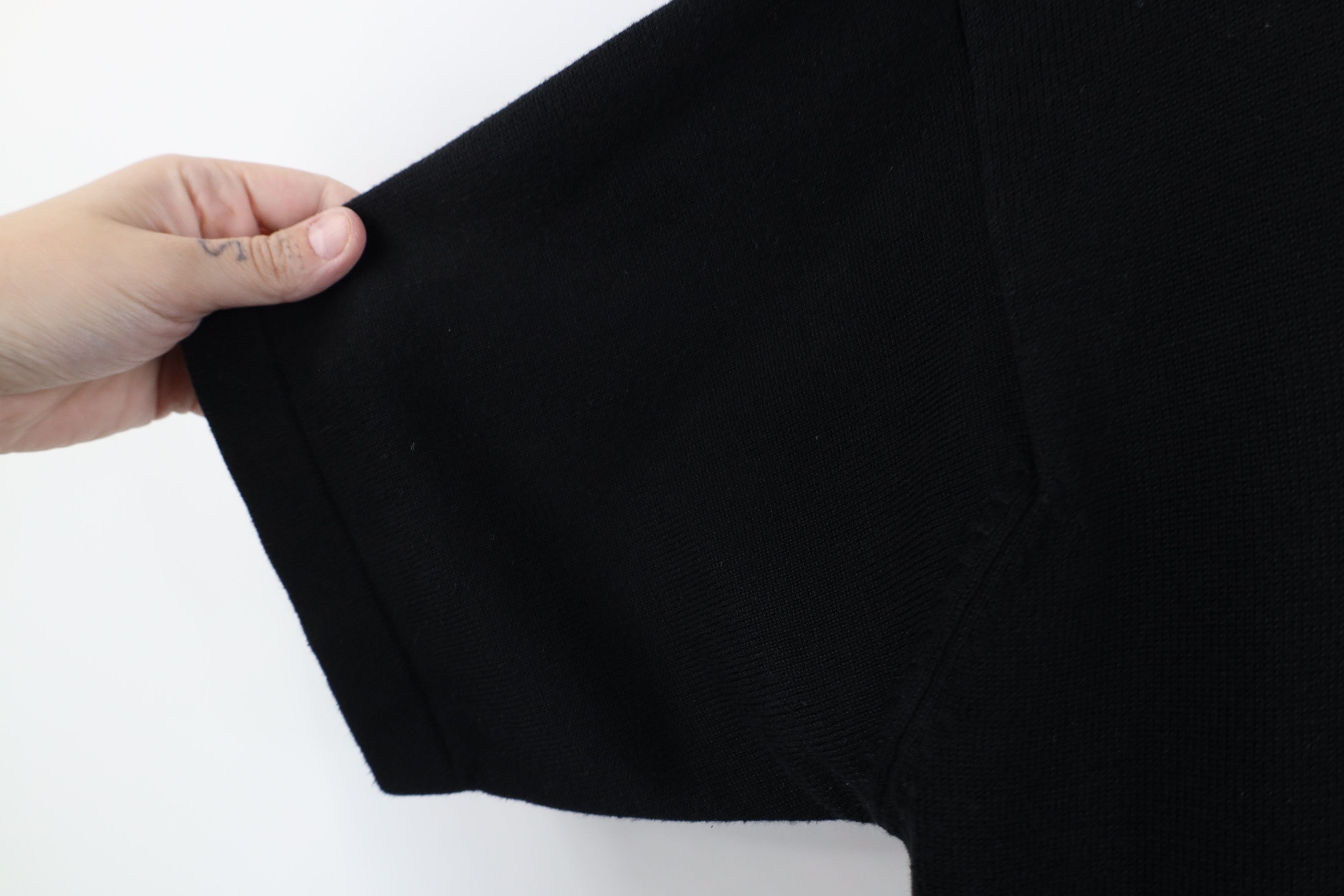 Vintage Vintage 90s Streetwear Blank Cable Knit Collared Polo Black Size US L / EU 52-54 / 3 - 8 Thumbnail