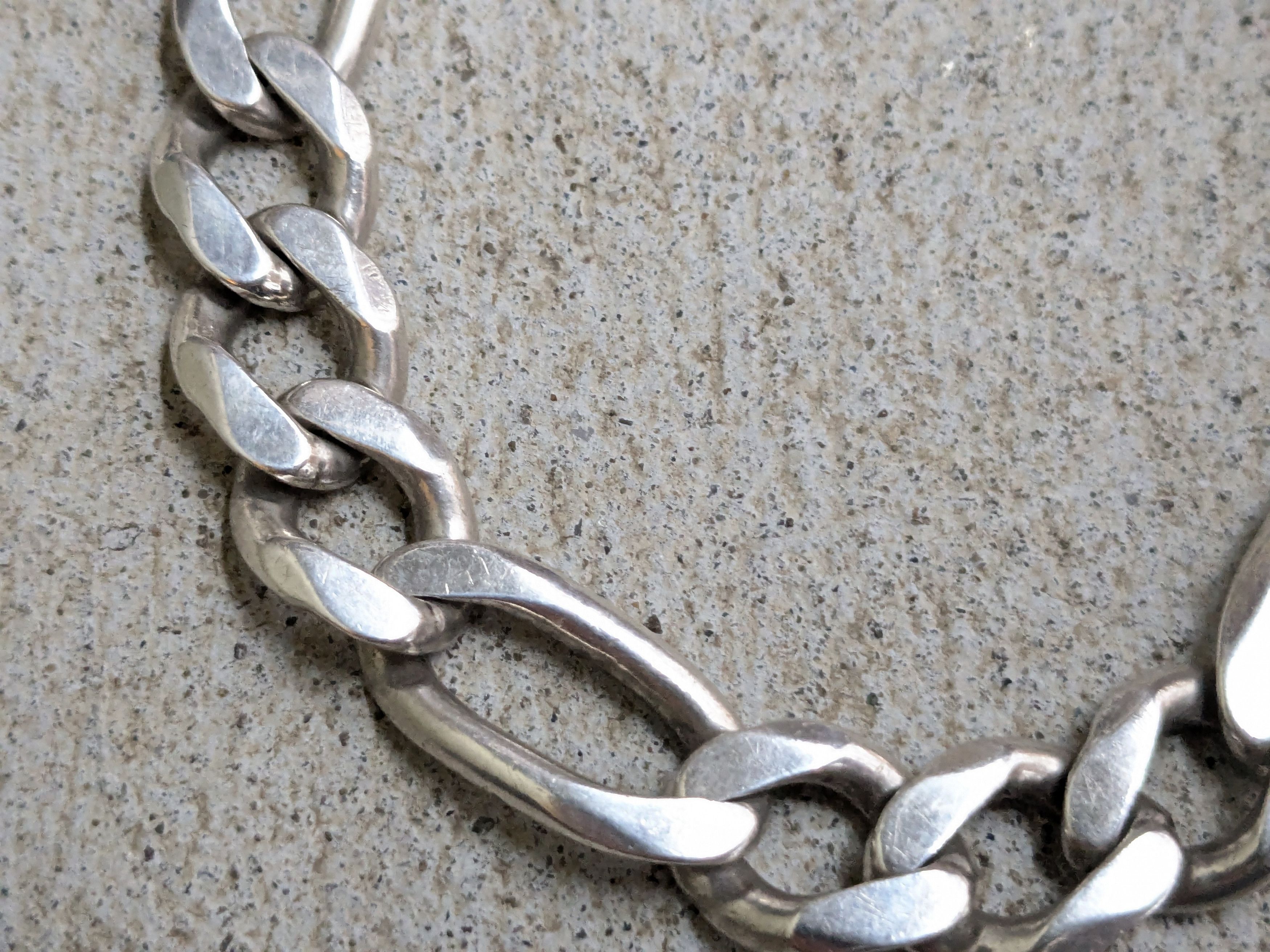 Jewelry Vintage Sterling Silver Bracelet Figaro Chunky Thick Punk Size ONE SIZE - 4 Thumbnail