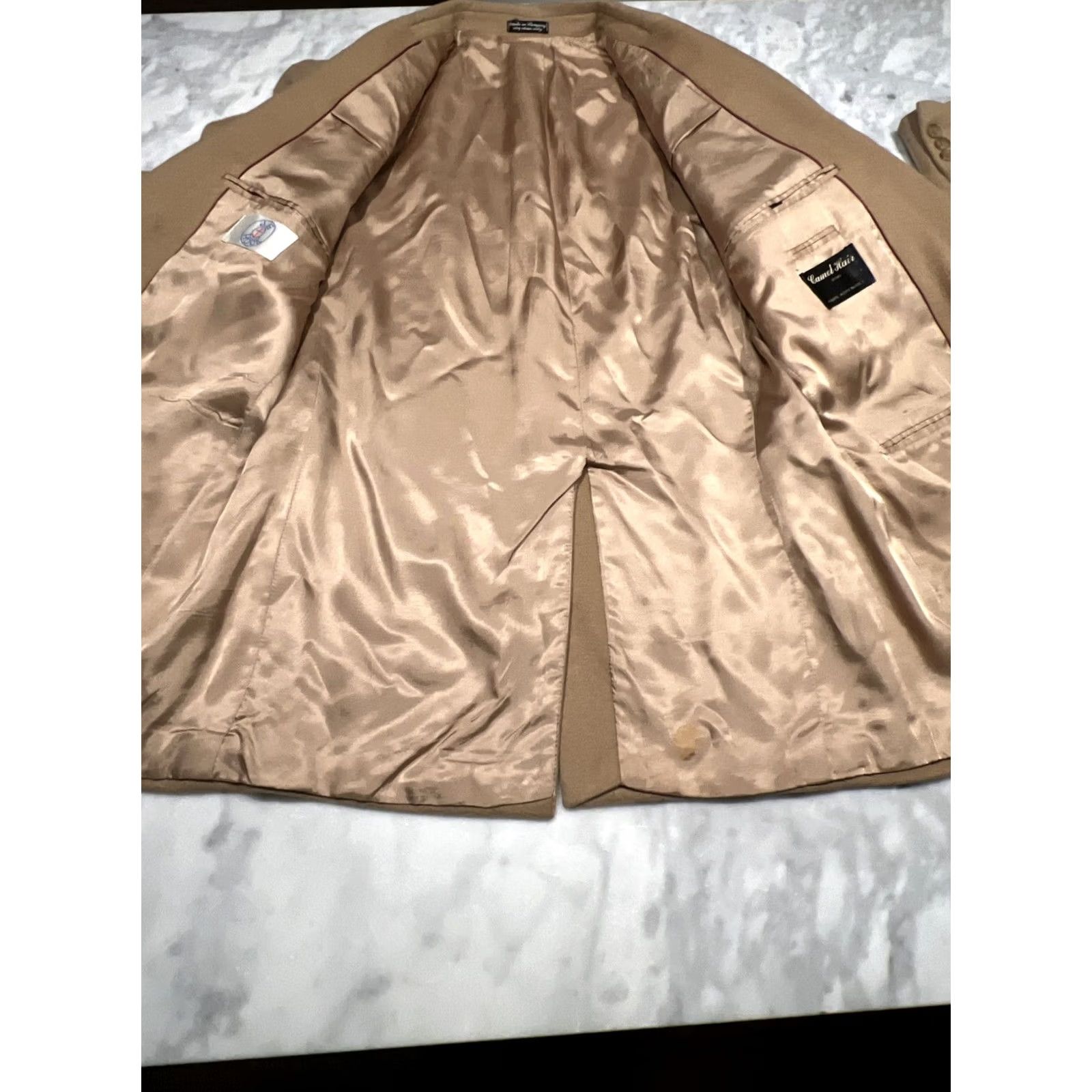 Vintage VINTAGE J.G. Hook Blazer Men's Large Camel Fabric Woven Hungary Size 42R - 4 Thumbnail