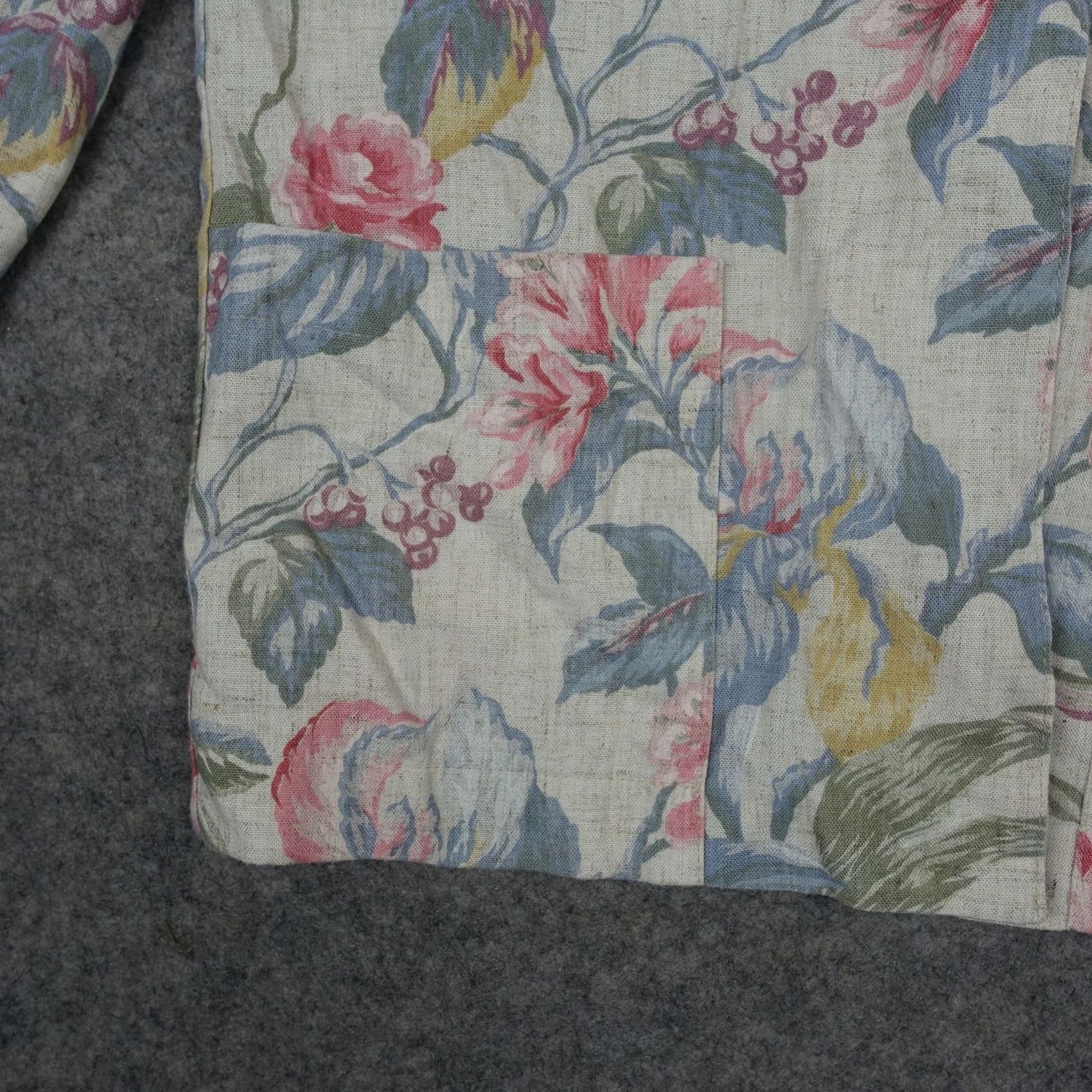 Vintage VINTAGE Radcliffe Blazer Womens 12 White Floral Long Sleeve Notched Lapel Jacket Coat Size XL / US 12-14 / IT 48-50 - 4 Thumbnail