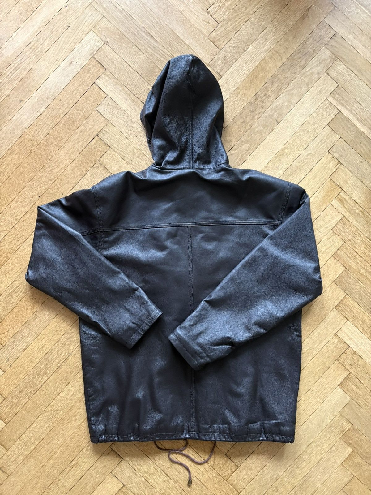 Genuine Leather Vintage Italy Leather Hooded Hoodie Active Jacket Size US L / EU 52-54 / 3 - 3 Thumbnail
