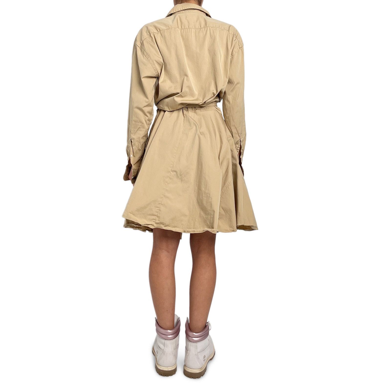 Polo Ralph Lauren Beige Long Sleeve Shirt Dress Size S / US 4 / IT 40 - 5 Thumbnail