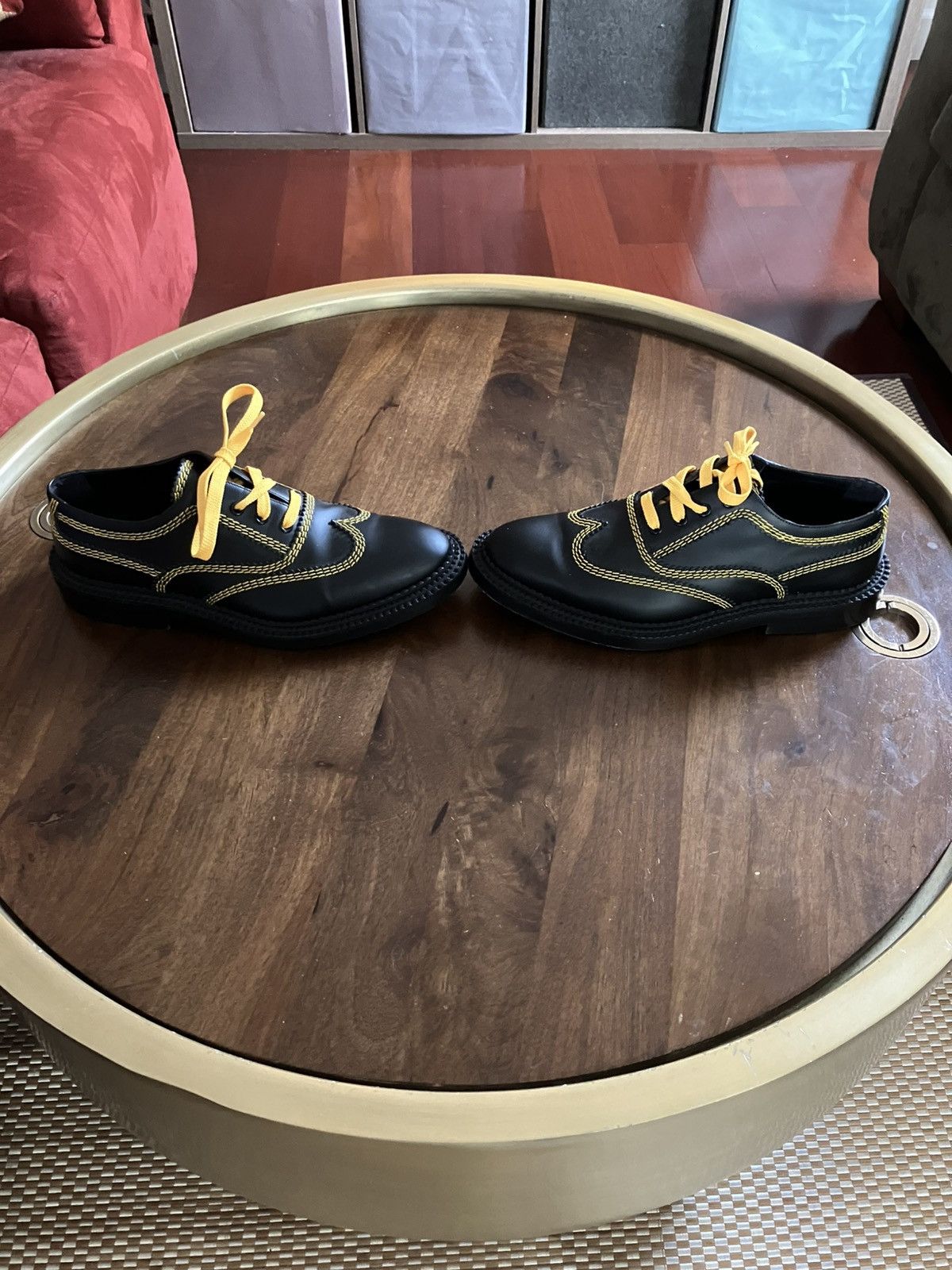 Burberry Burberry Bertram Black Leather Yellow Stitching Oxfords Size US 9 / IT 39 - 2 Thumbnail
