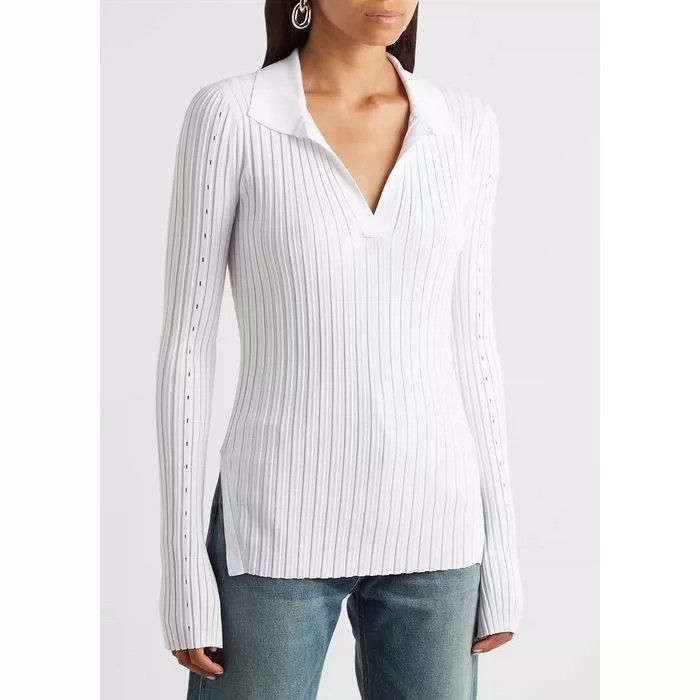 Helmut Lang HELMUT LANG White knit top Size M / US 6-8 / IT 42-44 - 8 Thumbnail