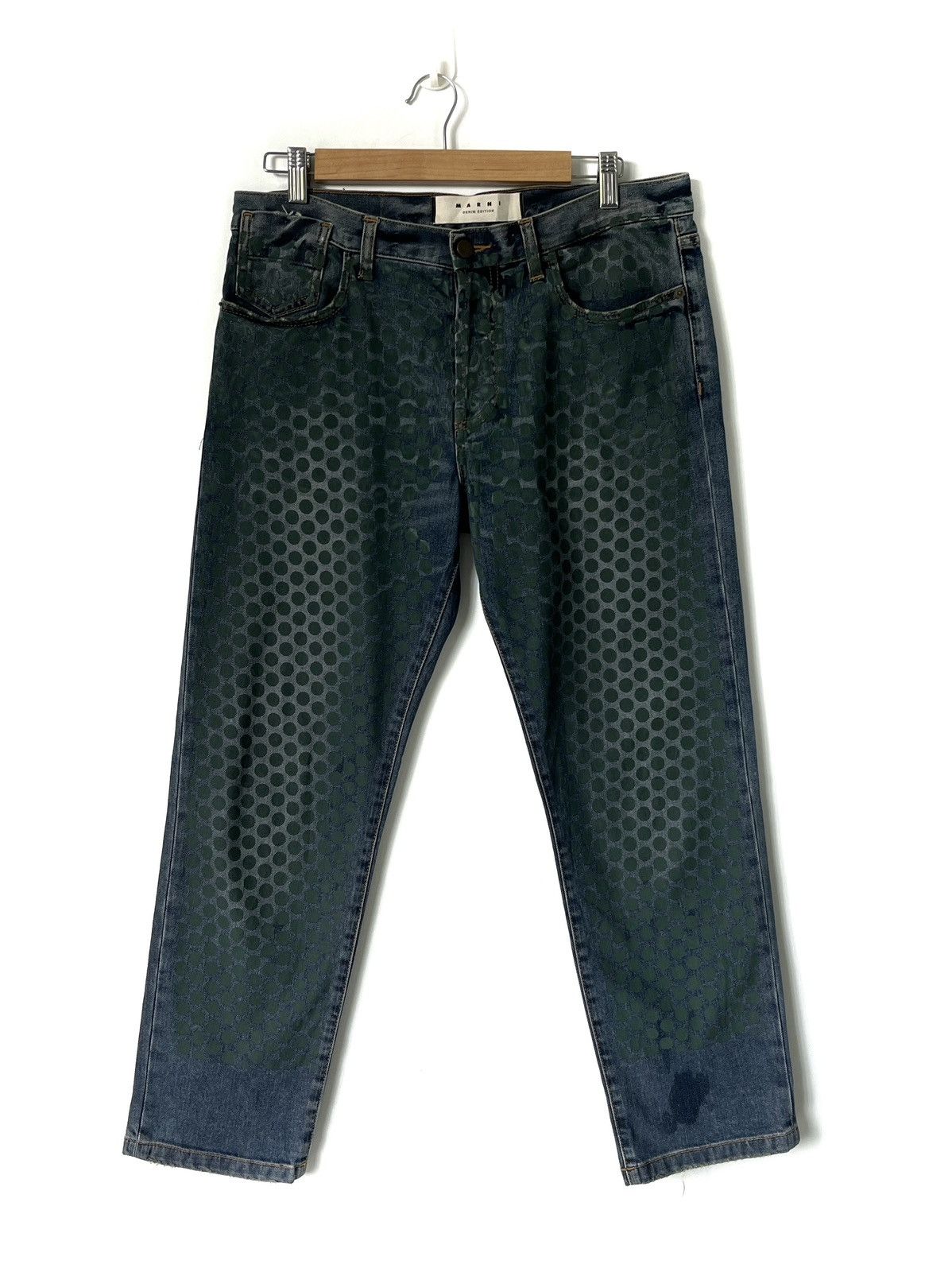 Designer × Marni Marni Denime Edition Green Polka Dot Size US 32 / EU 48 - 1 Thumbnail