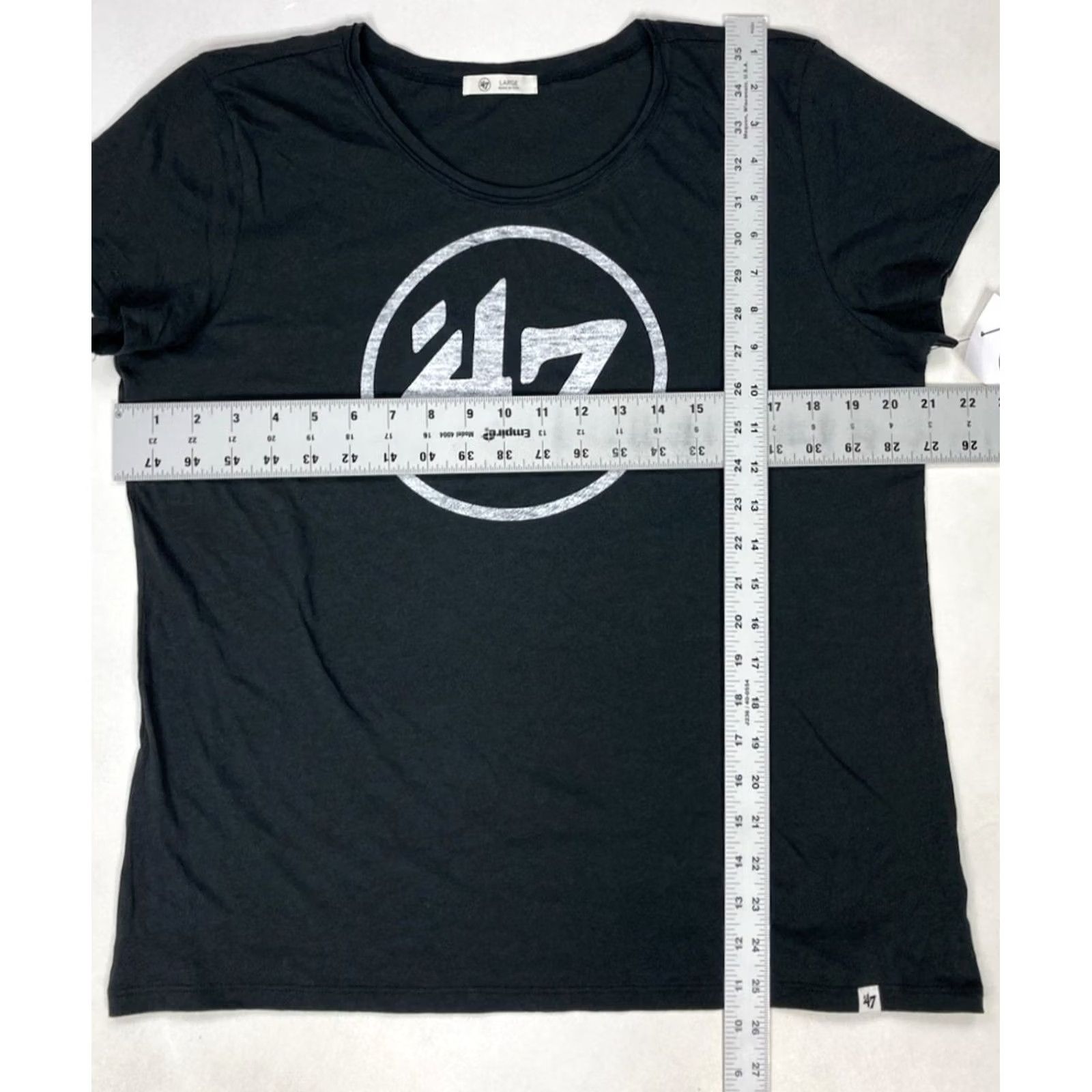 47 47 Logo Graphic T-shirt Women Large Charcoal Black Short Sleeve Shirt Size L / US 10 / IT 46 - 6 Thumbnail