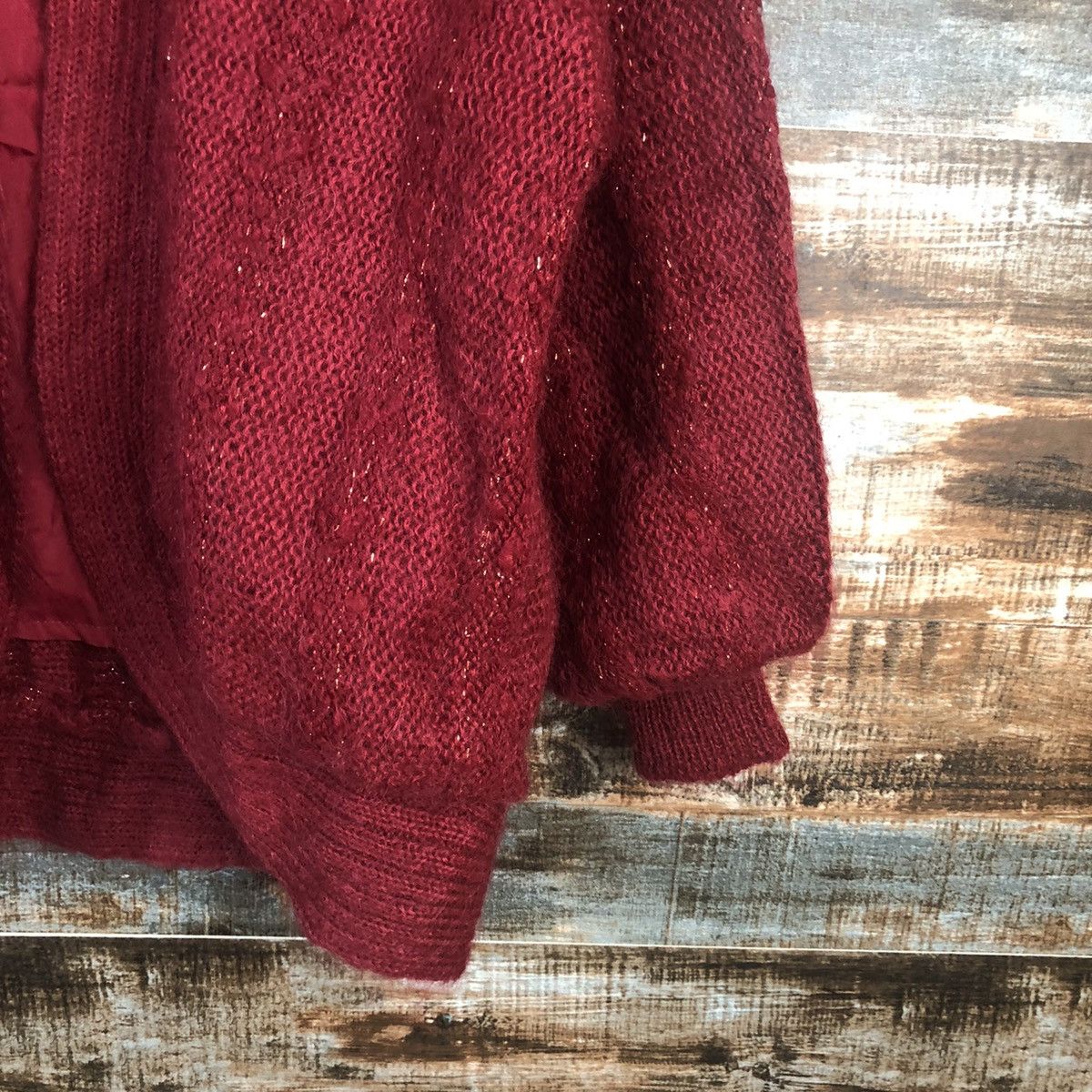 Homespun Knitwear Art Galde Red vintage Cardigan mohair Knitwear #A2265 Size XL / US 12-14 / IT 48-50 - 8 Thumbnail