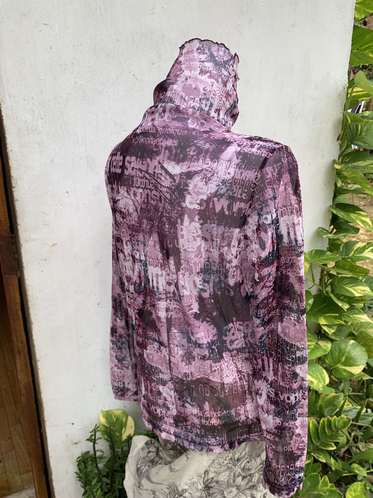 If Six Was Nine × Japanese Brand × Le Grande Bleu (L.G.B.) y2k Echo Sports Pink Purple Poem Words Longsleeve Mesh Top Size M / US 6-8 / IT 42-44 - 3 Thumbnail