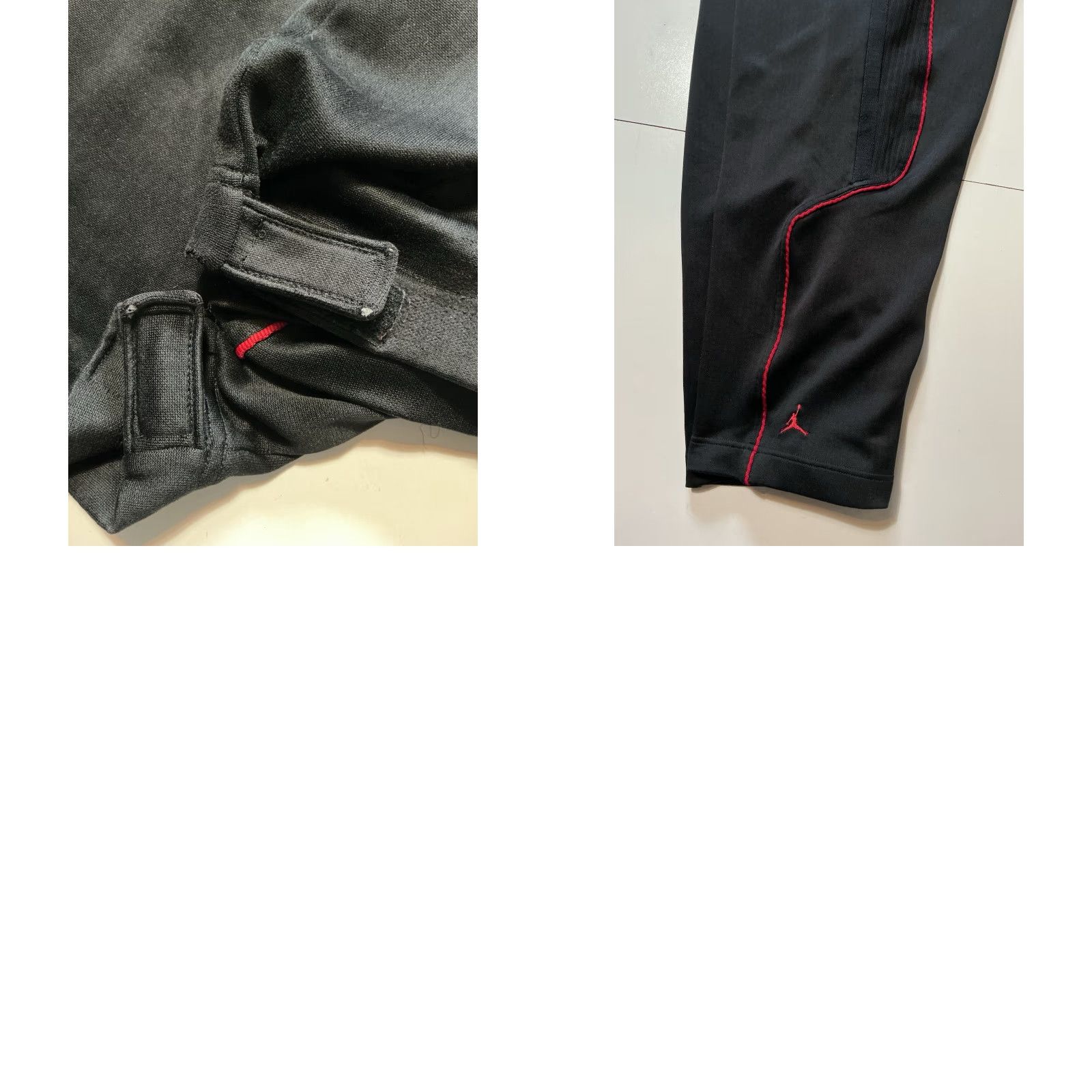Jordan Brand VINTAGE Air Jordan Track Pants Sz. L Black Red Striped Jumpman 23 Mens Pants Warm Up 90s 00s Size US 33 - 9 Thumbnail