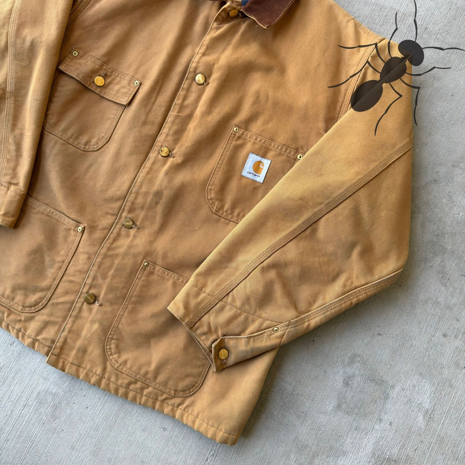 Carhartt × Vintage Carhartt brown chore blanket lined work wear jacket Size US L / EU 52-54 / 3 - 3 Thumbnail