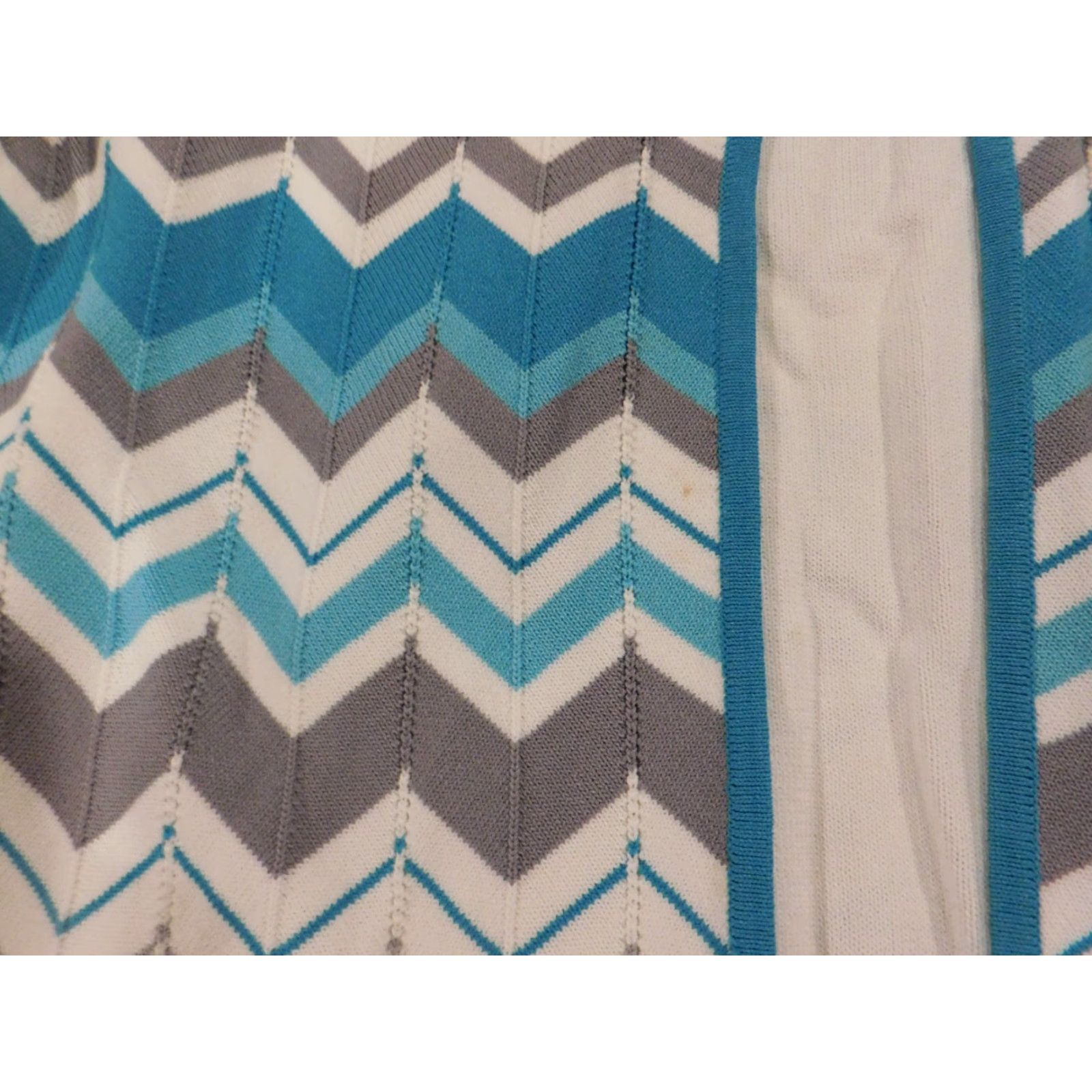 Vintage Alfred Dunner Sweater Ladies L Blue Striped Pullover Crew Neck Knitted Cotton Polyester Casual Regular Modern 90s? Size L / US 10 / IT 46 - 4 Thumbnail
