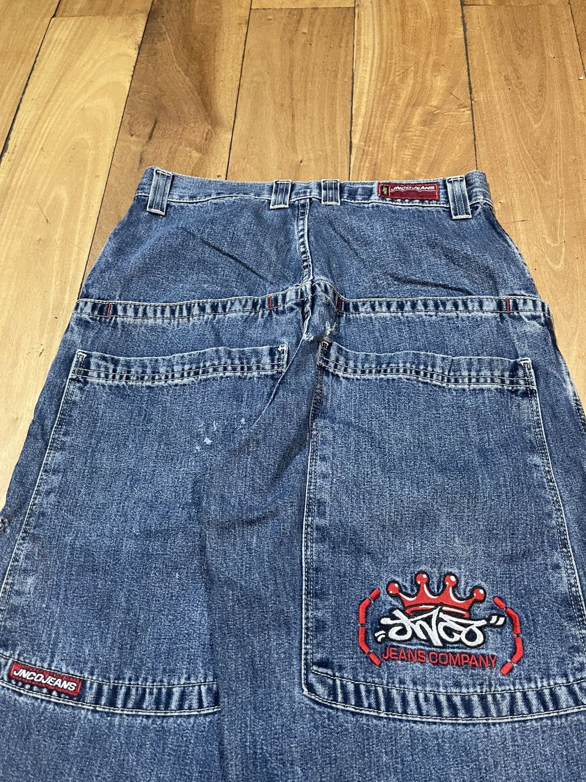 JNCO Vintage Blue jnco shorts Crown logo 30X32 Y2K Surfwear baggy Size US 31 - 2 Thumbnail