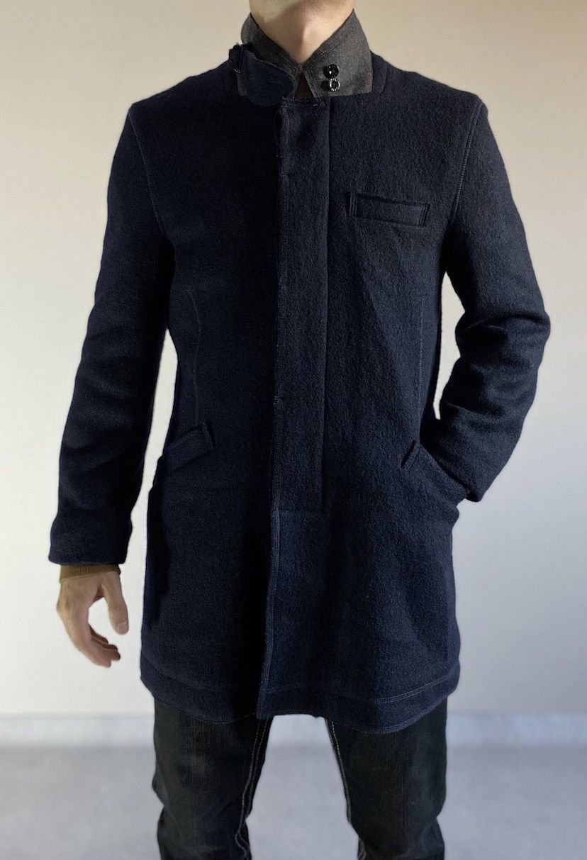 Armani Armani Jeans Wool Coat Navy Long Jacket Size US S / EU 44-46 / 1 - 9 Thumbnail