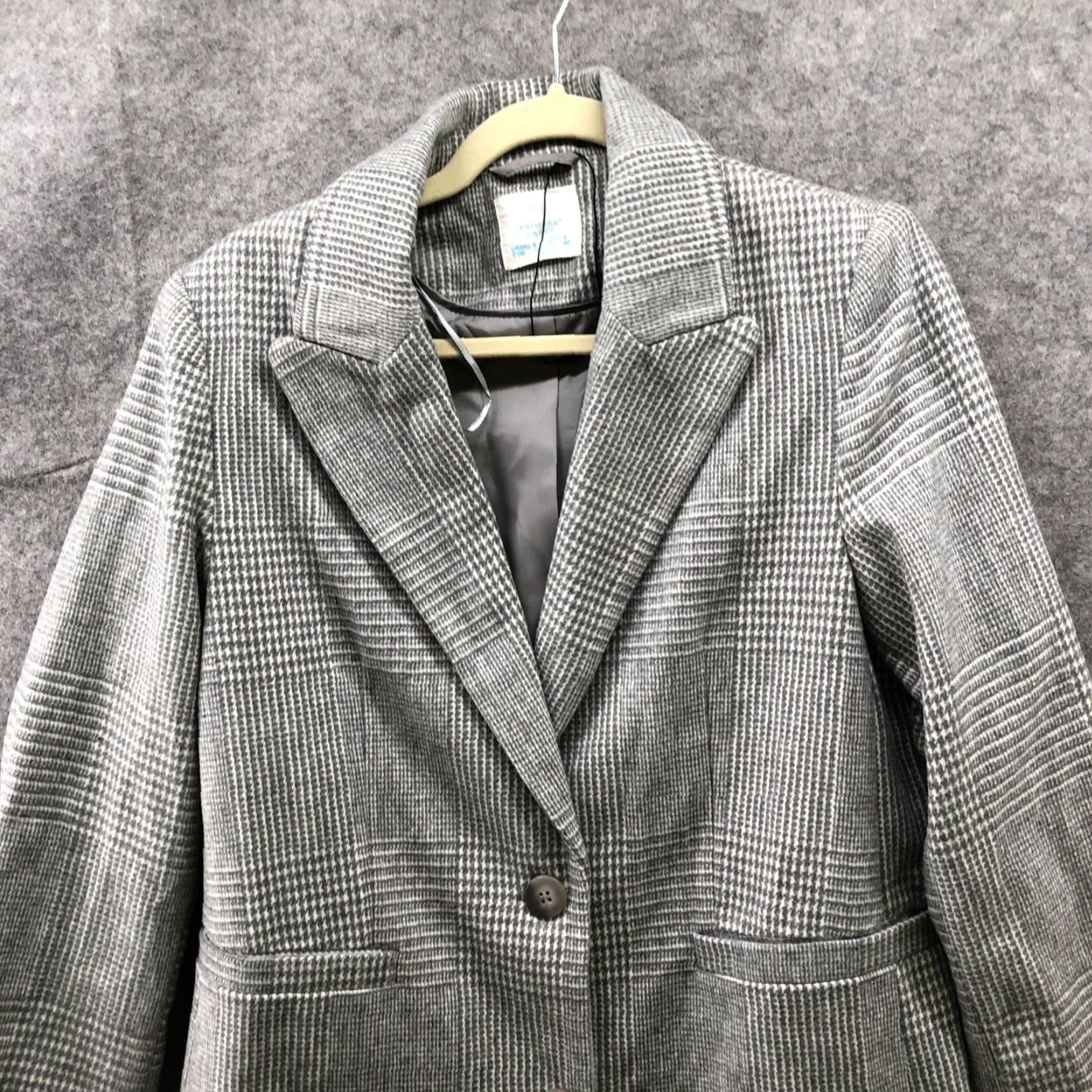 Primark Primark Blazer Womens 4 Gray White Plaid Longline Overcoat Workwear Size S / US 4 / IT 40 - 6 Thumbnail