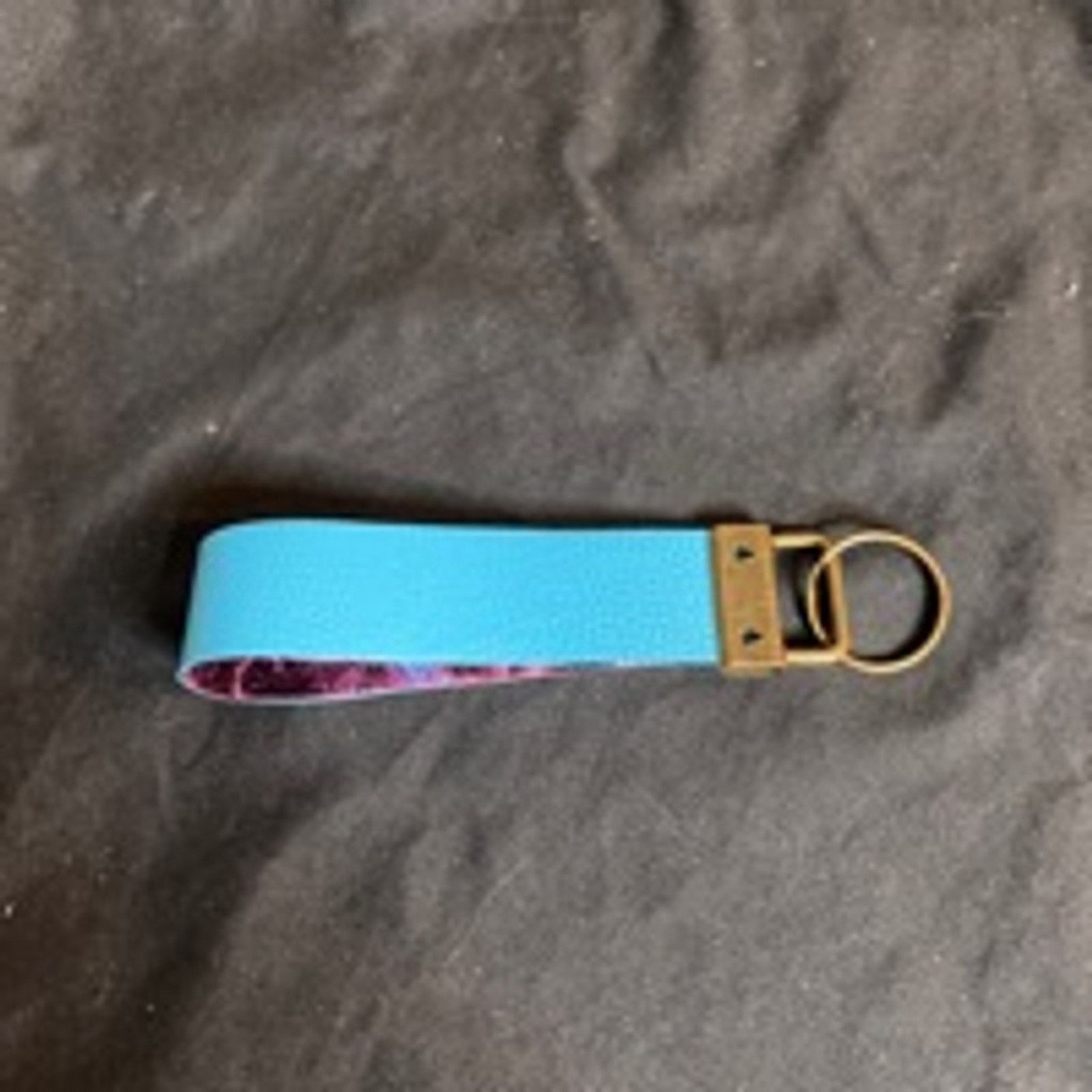 Handmade Handmade Faux Leather Keychain Teal Lightweight & Durable Size ONE SIZE - 3 Thumbnail