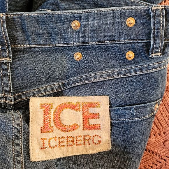 Iceberg Iceberg Gilmar straight jeans embellished label - size 28 Size 28" / US 6 / IT 42 - 3 Thumbnail