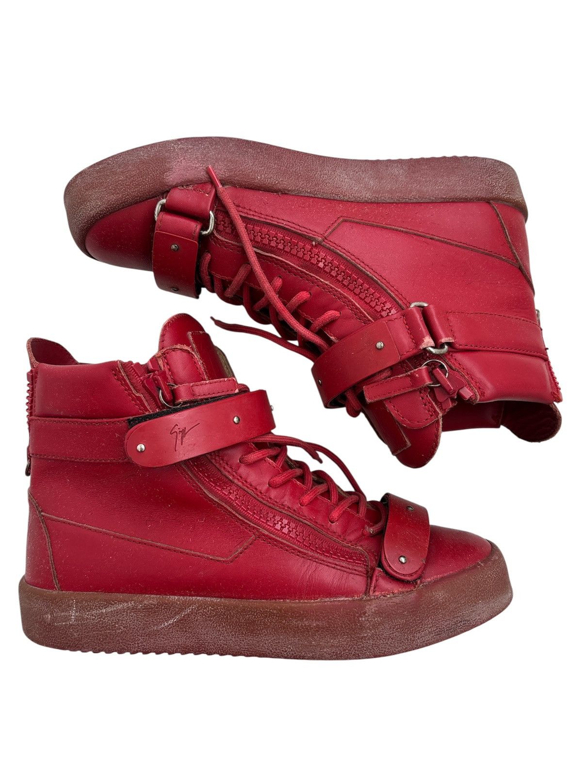 Giuseppe Zanotti Metal Strap Hi-Top Sneakers Size US 8 / EU 41 - 4 Thumbnail