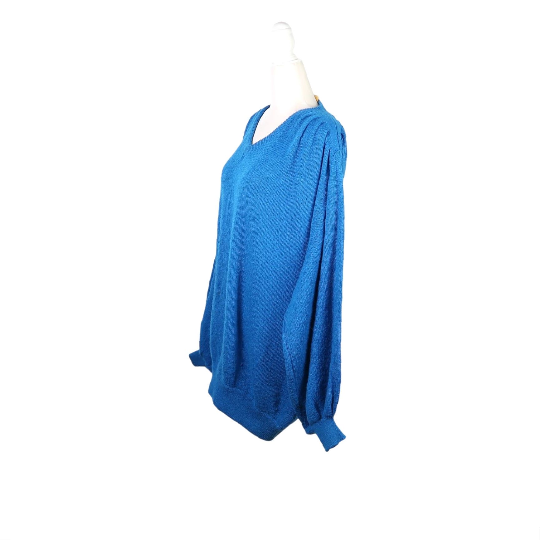 Vintage VINTAGE Lady Lilly Cerulian Blue wool knit dolman sleeve sweater 24 Size 4XL / US 24-26 - 4 Thumbnail