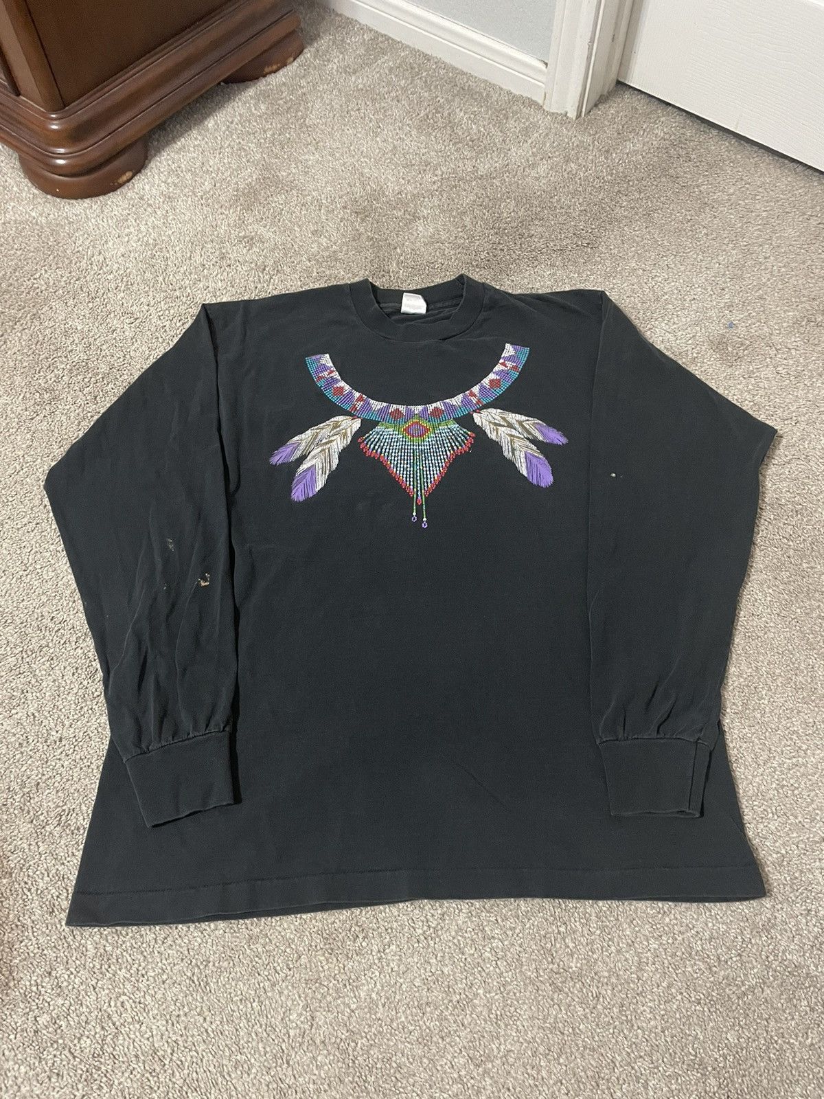 Fruit Of The Loom Vintage 90s Native American Shirt Size XL FOTL Single Stitch Size US XL / EU 56 / 4 - 2 Thumbnail