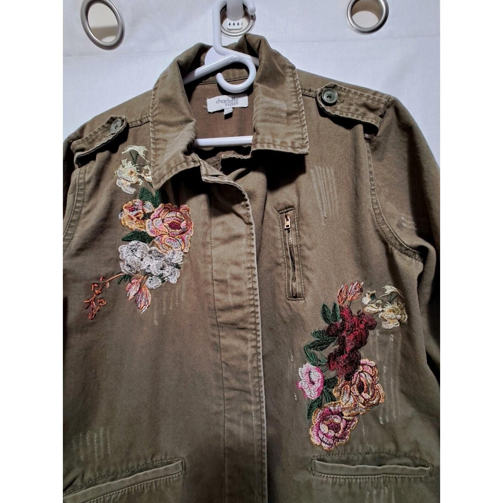 Other Charlotte Russe Green Flower Button Down Jacket Size L Size L / US 10 / IT 46 - 3 Thumbnail