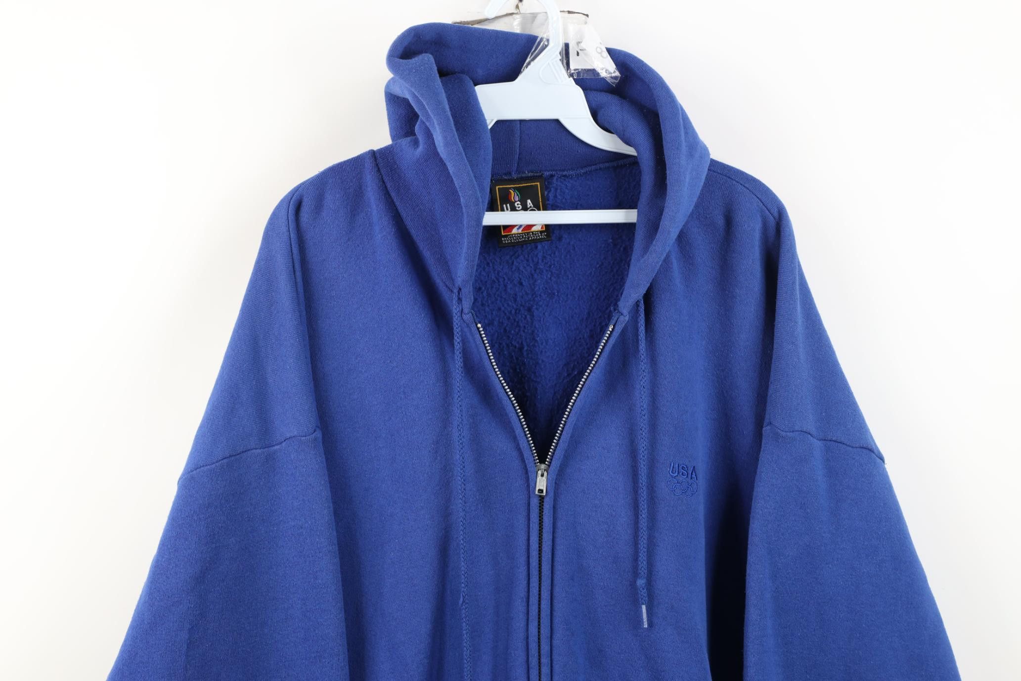Vintage Vintage 90s USA Olympics Heavyweight Full Zip Hoodie USA Size US L / EU 52-54 / 3 - 2 Thumbnail