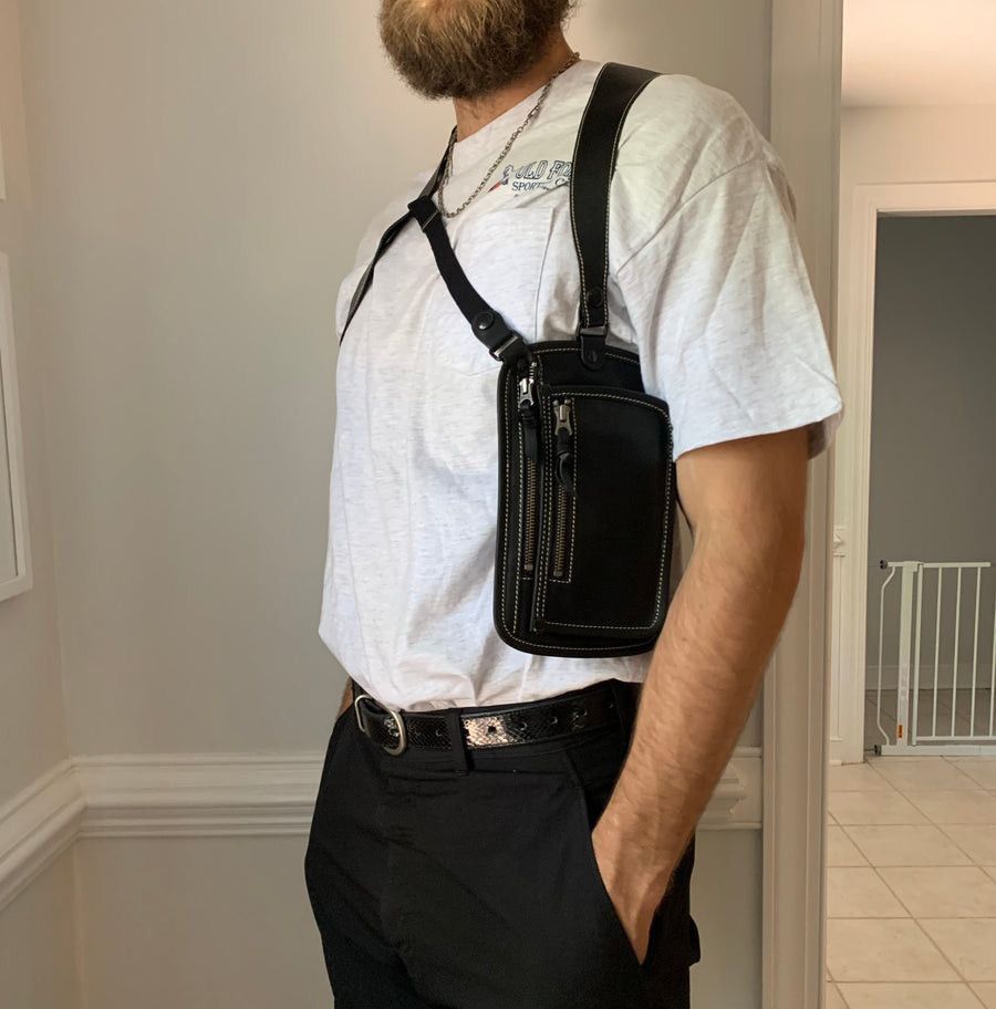 Issey Miyake ss2005 Issey Miyake Black Leather Body Holster Bag Size ONE SIZE - 1 Thumbnail