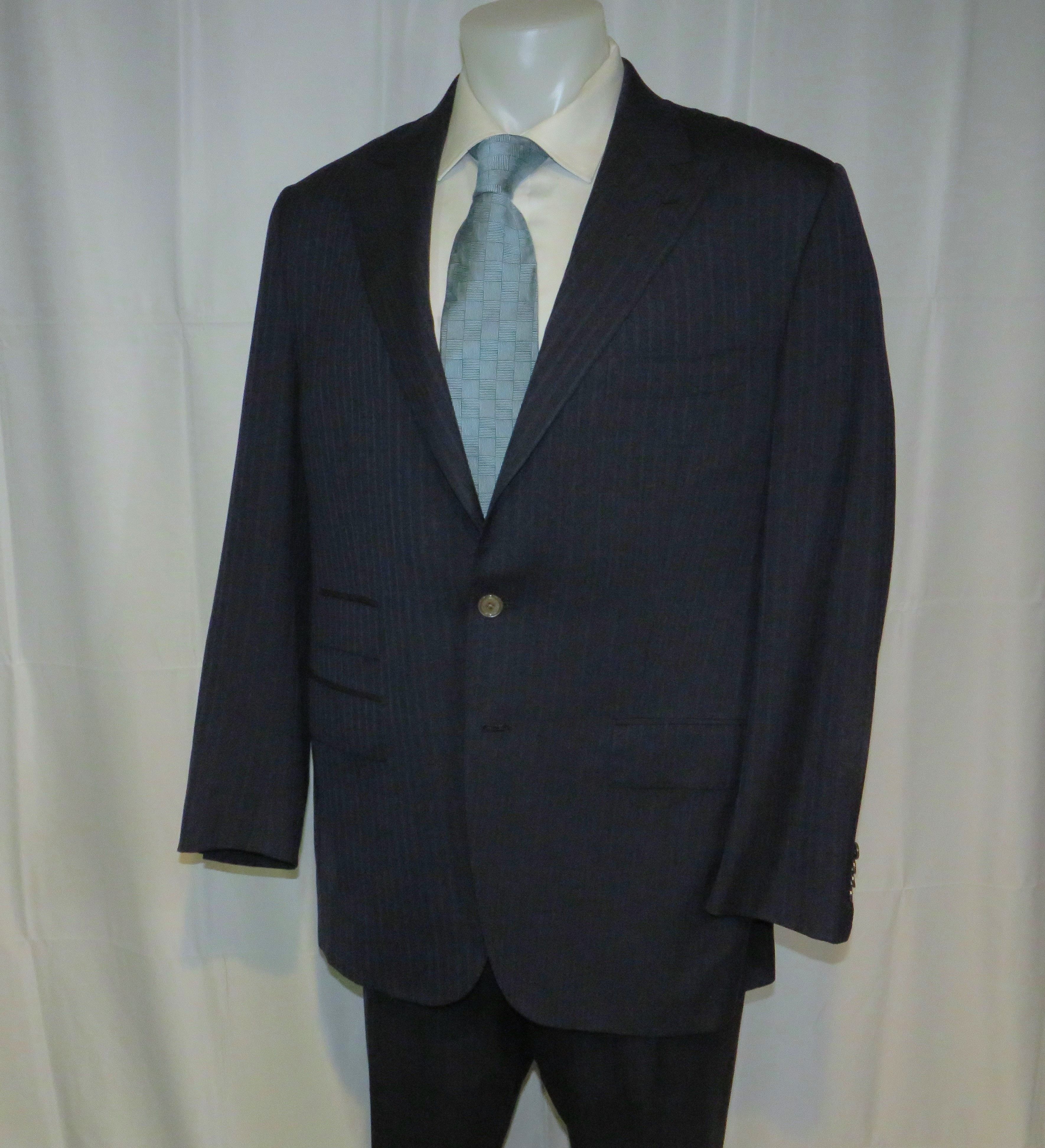Other Marcello Vero x D'Avenza Bue Striped Cashmere Blend Suit 43R Size 44R - 7 Thumbnail