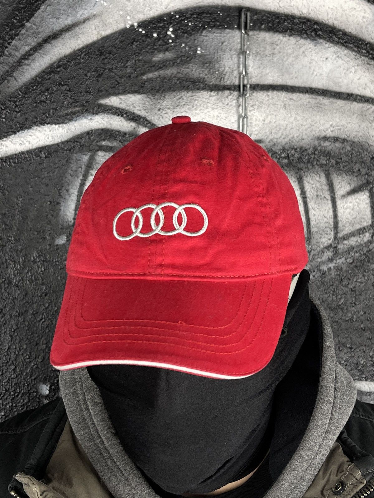 Vintage Vintage Audi Racing Red Y2K Cap Hat Size ONE SIZE - 3 Thumbnail