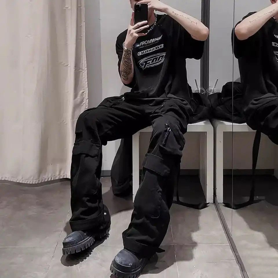 Japanese Brand Multi-pockets Straight Baggy Cargo Pant Size US 30 / EU 46 - 2 Thumbnail