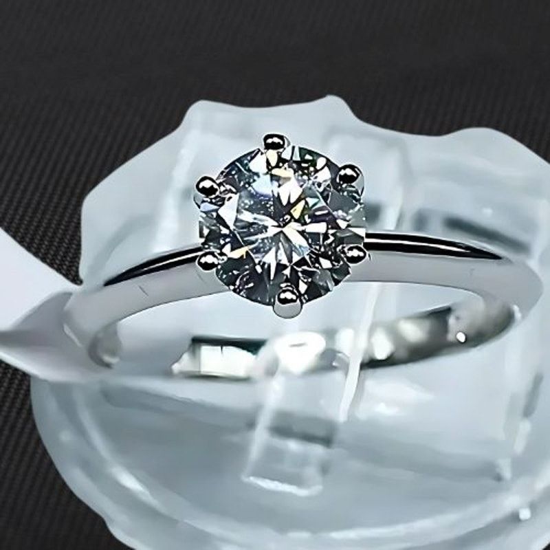 Other Round Cut Ring Knife Edge Solitaire Silver 9 NWT Size ONE SIZE - 2 Thumbnail