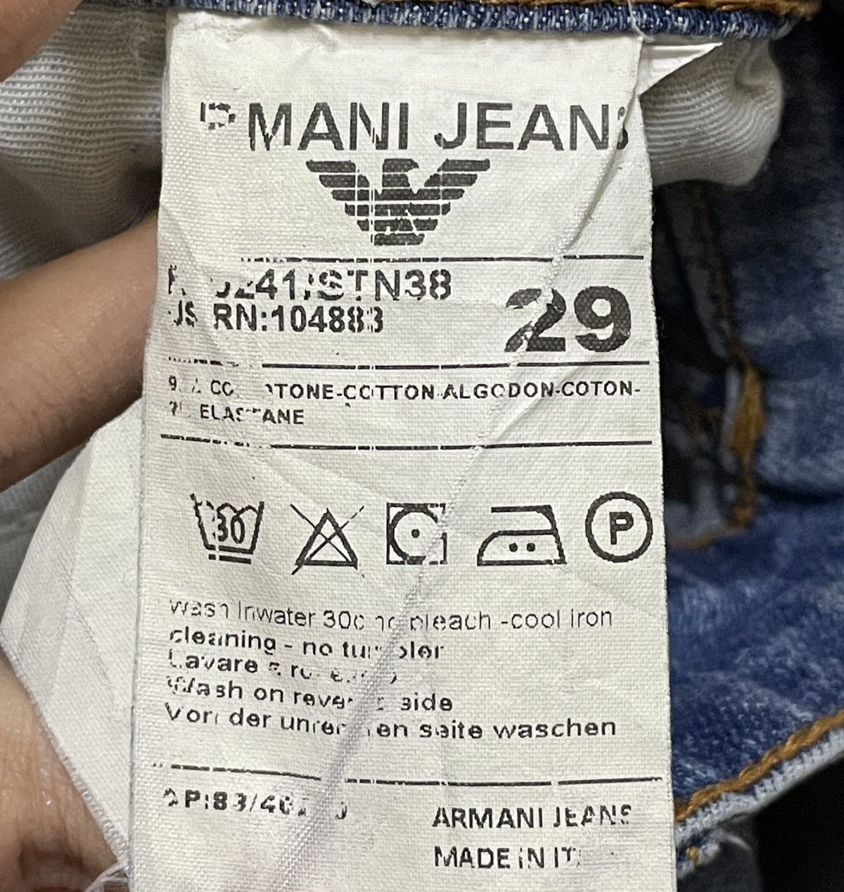 Giorgio Armani Rare Design Vintage Brand Giorgio Armani Ripped Jeans 2000s Size US 29 - 11 Thumbnail