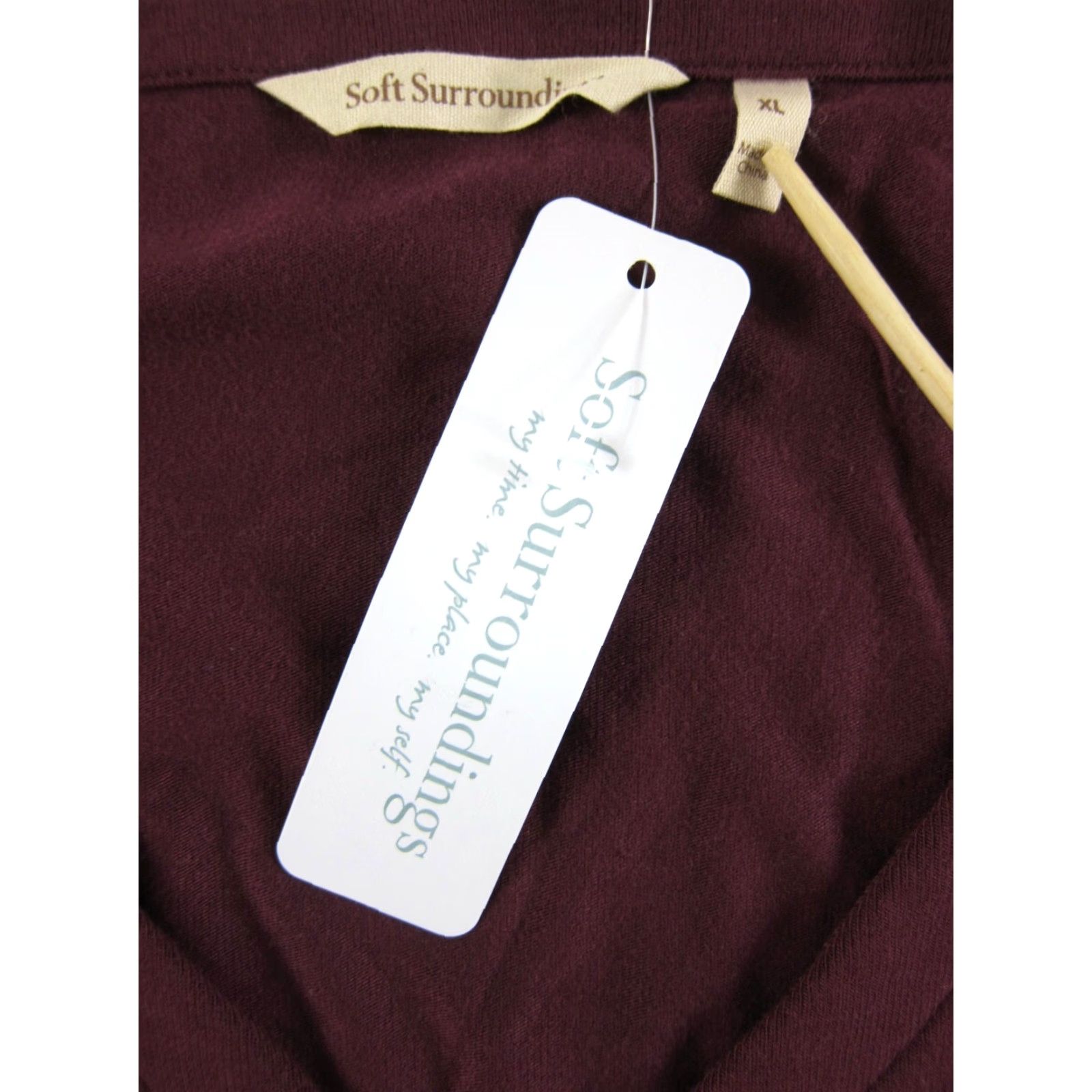 Soft Surroundings NWT Soft Surroundings Madeline Purple Wine Jersey Stretch Long Sleeve Tunic XL Size XL / US 12-14 / IT 48-50 - 3 Thumbnail