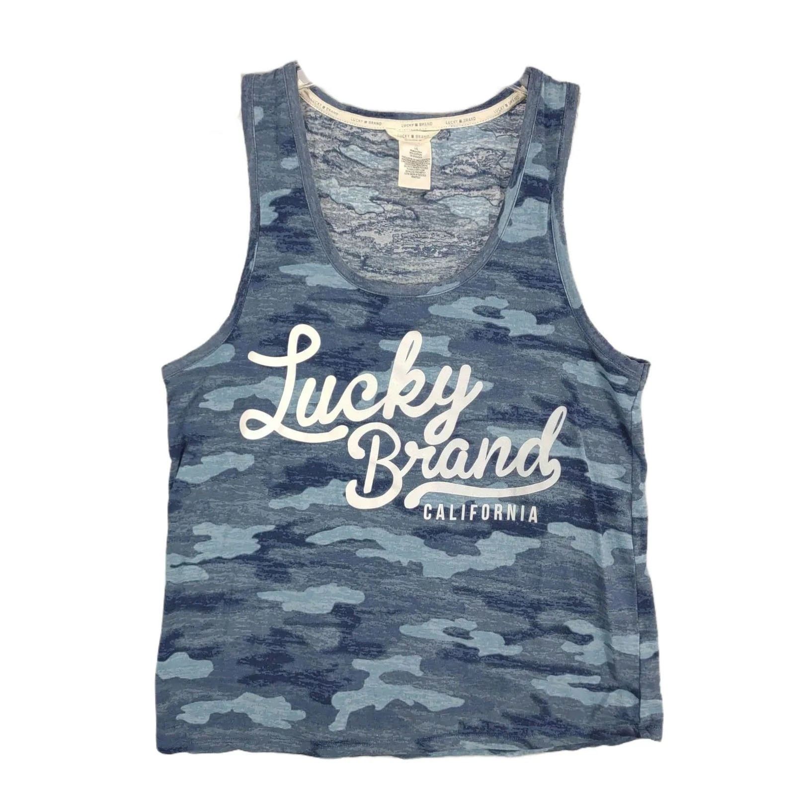 Lucky Brand Lucky Brand California Women's L Blue Camo Tank Top Size L / US 10 / IT 46 - 1 Thumbnail