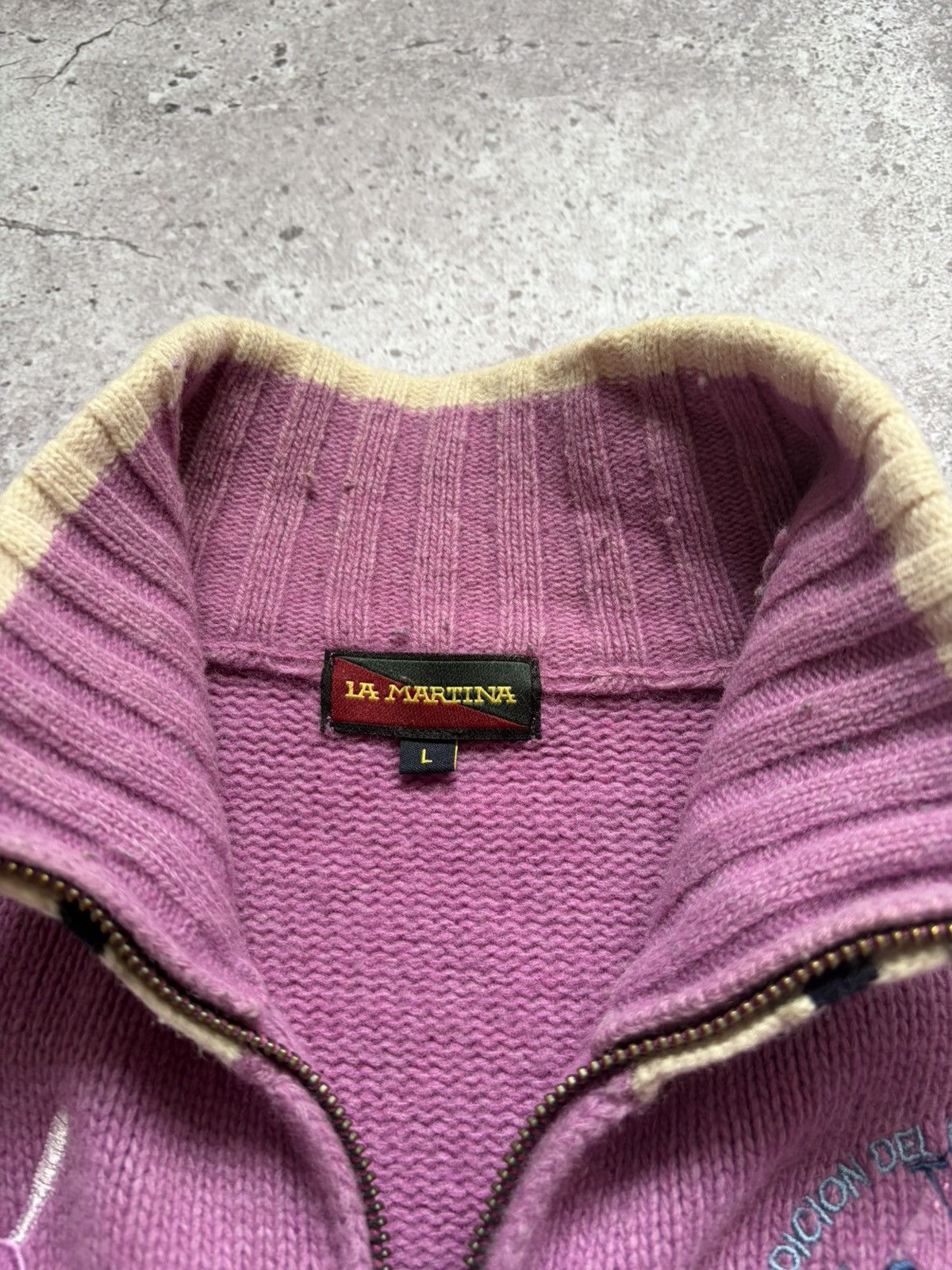 La Martina Vintage La Martina Number 1 Pink Zip Sweater Size US L / EU 52-54 / 3 - 5 Thumbnail