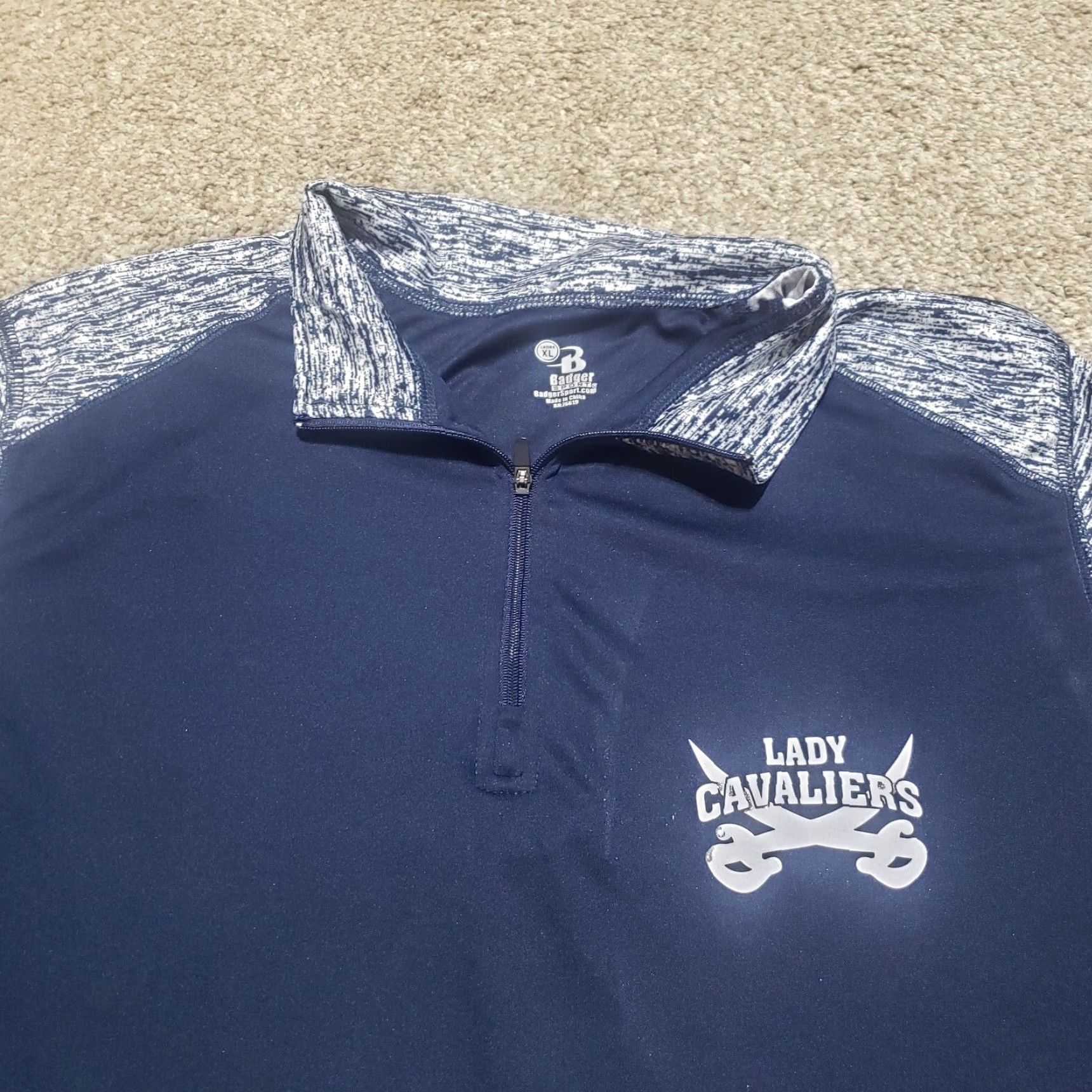 Gildan VINTAGE UVA Virginia Lady Cavaliers Shirt Blue Gray XL Women Zip Polo T-Shirt Logo Sports Dress? Size XL / US 12-14 / IT 48-50 - 2 Thumbnail
