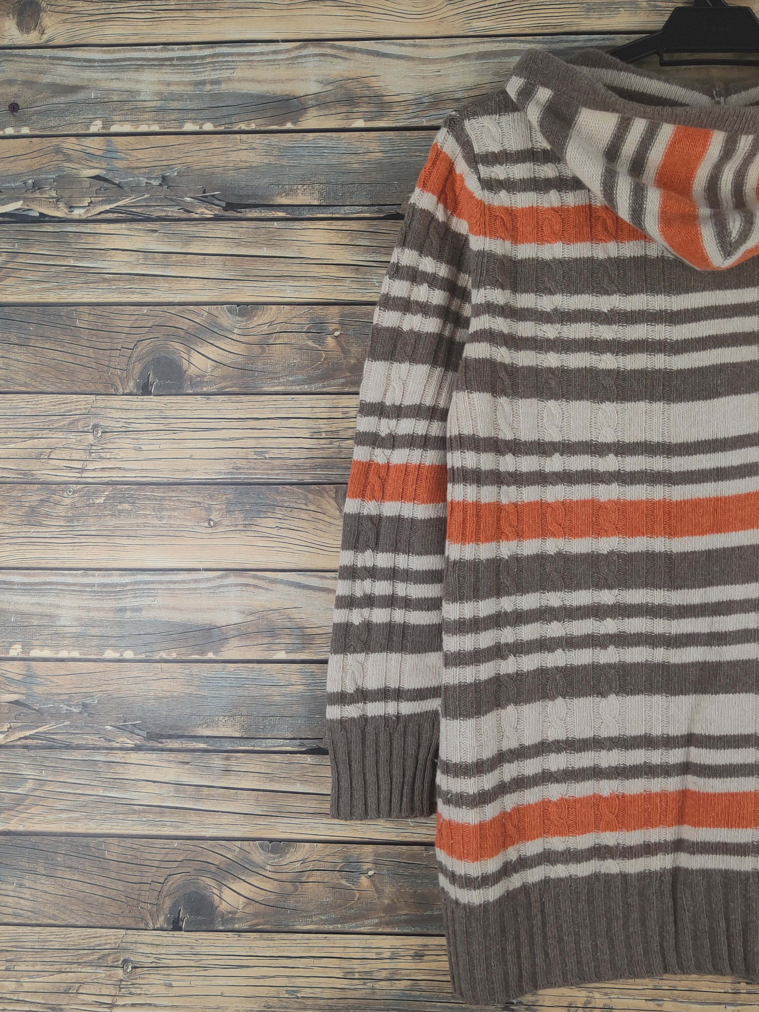 Aran Isles Knitwear × Japanese Brand × Vintage Key Luck Brown Knitwear Hoodie Sweaters #W1201 Size XS / US 0-2 / IT 36-38 - 8 Thumbnail