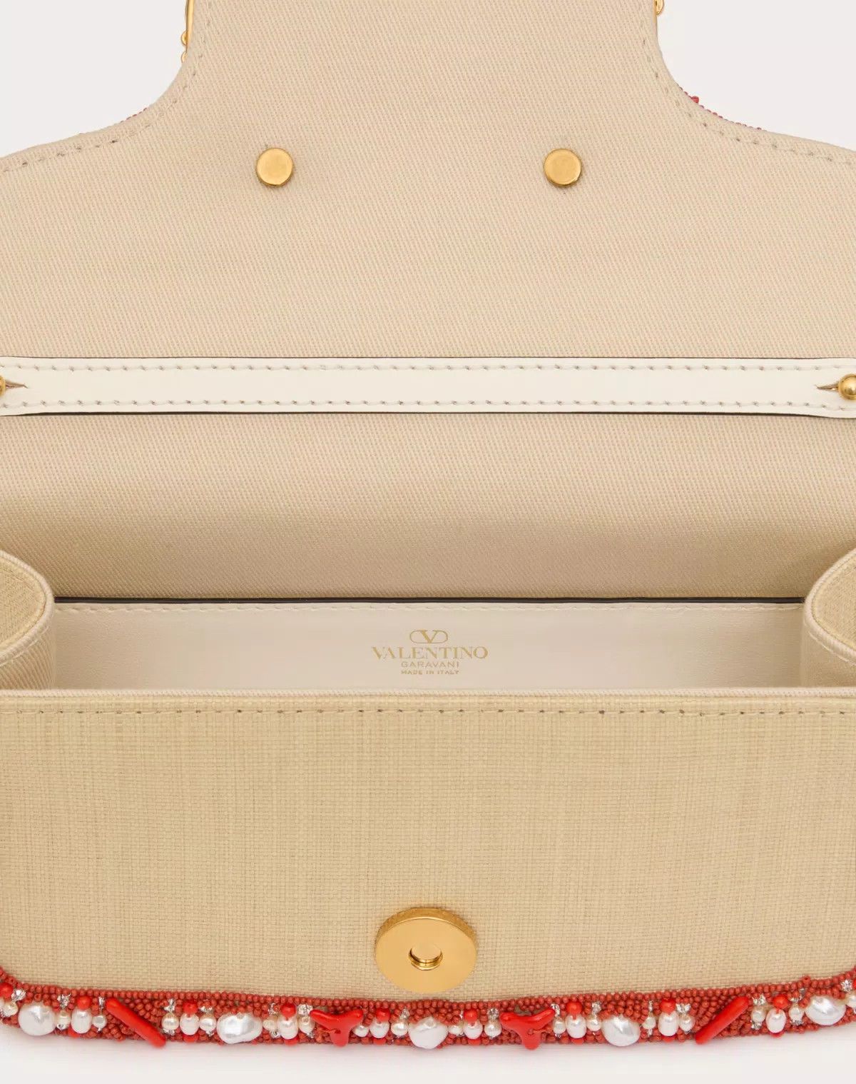 Valentino oc11z0725 Size:OS/Locò Raffia Shoulder Bag in Beige Size ONE SIZE - 6 Thumbnail