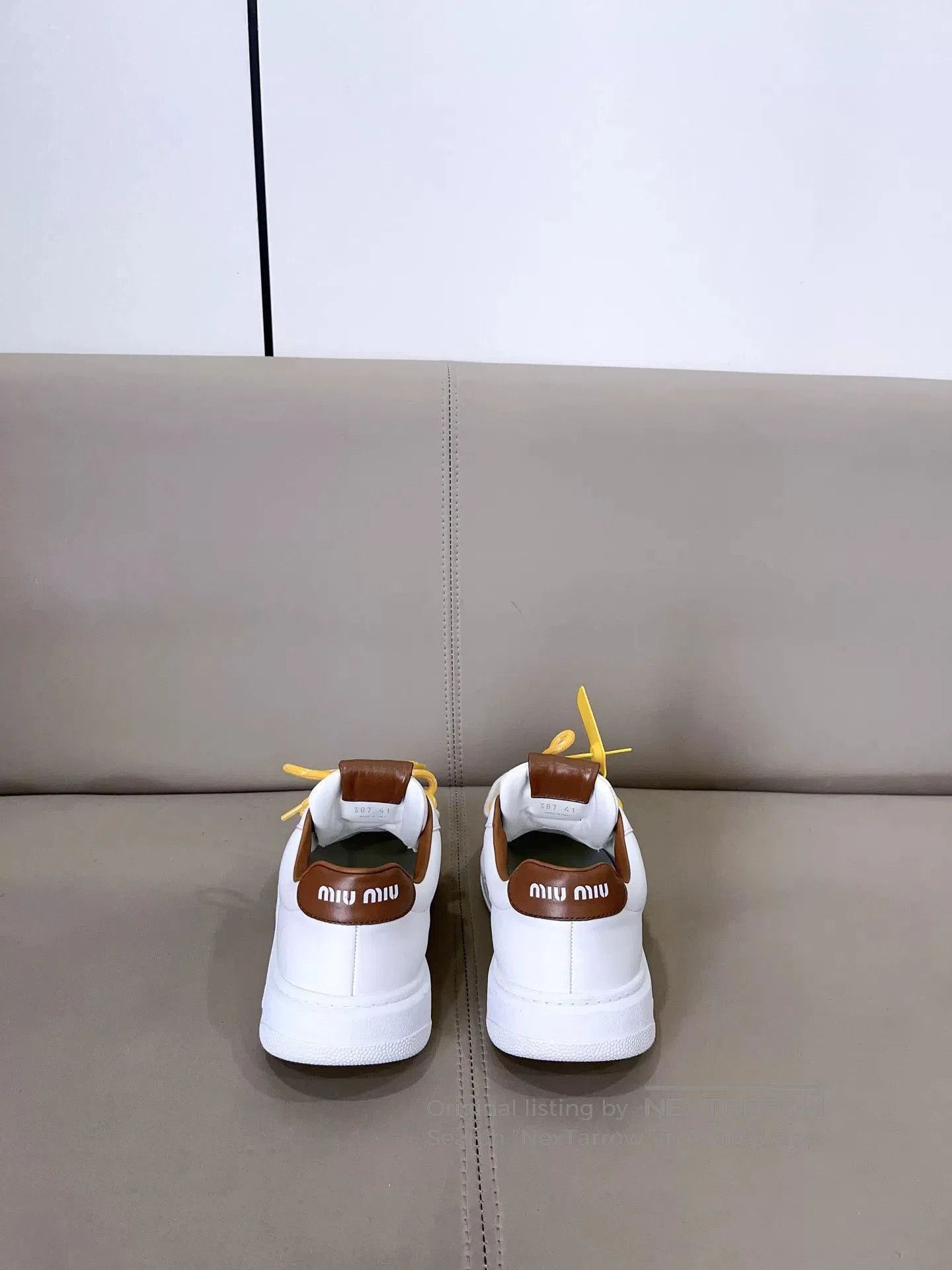 Miu Miu Miu Miu White Brown Sneakers. Size US 9.5 / IT 39.5 - 4 Thumbnail